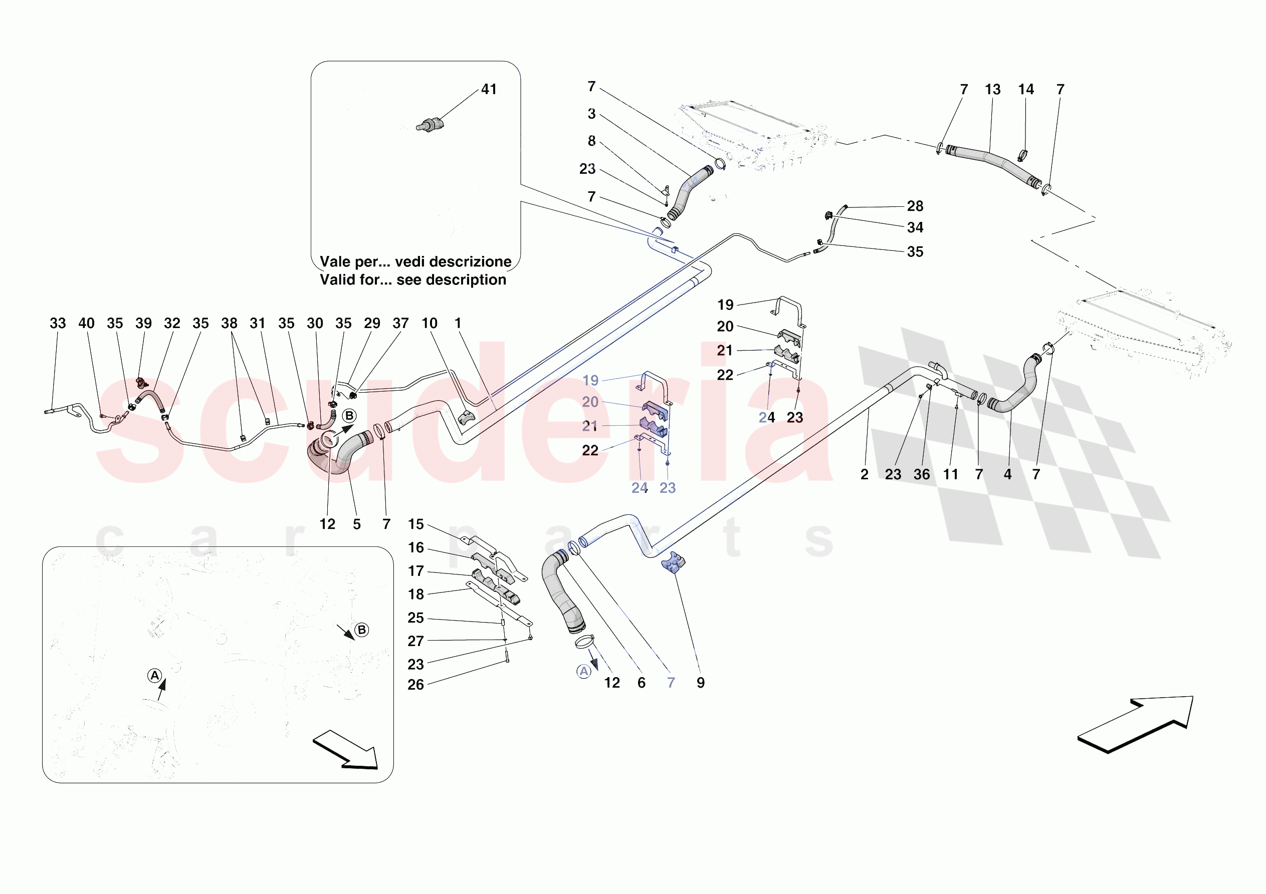 COOLING SYSTEM PIPES of Ferrari Ferrari 296 GTB Europe