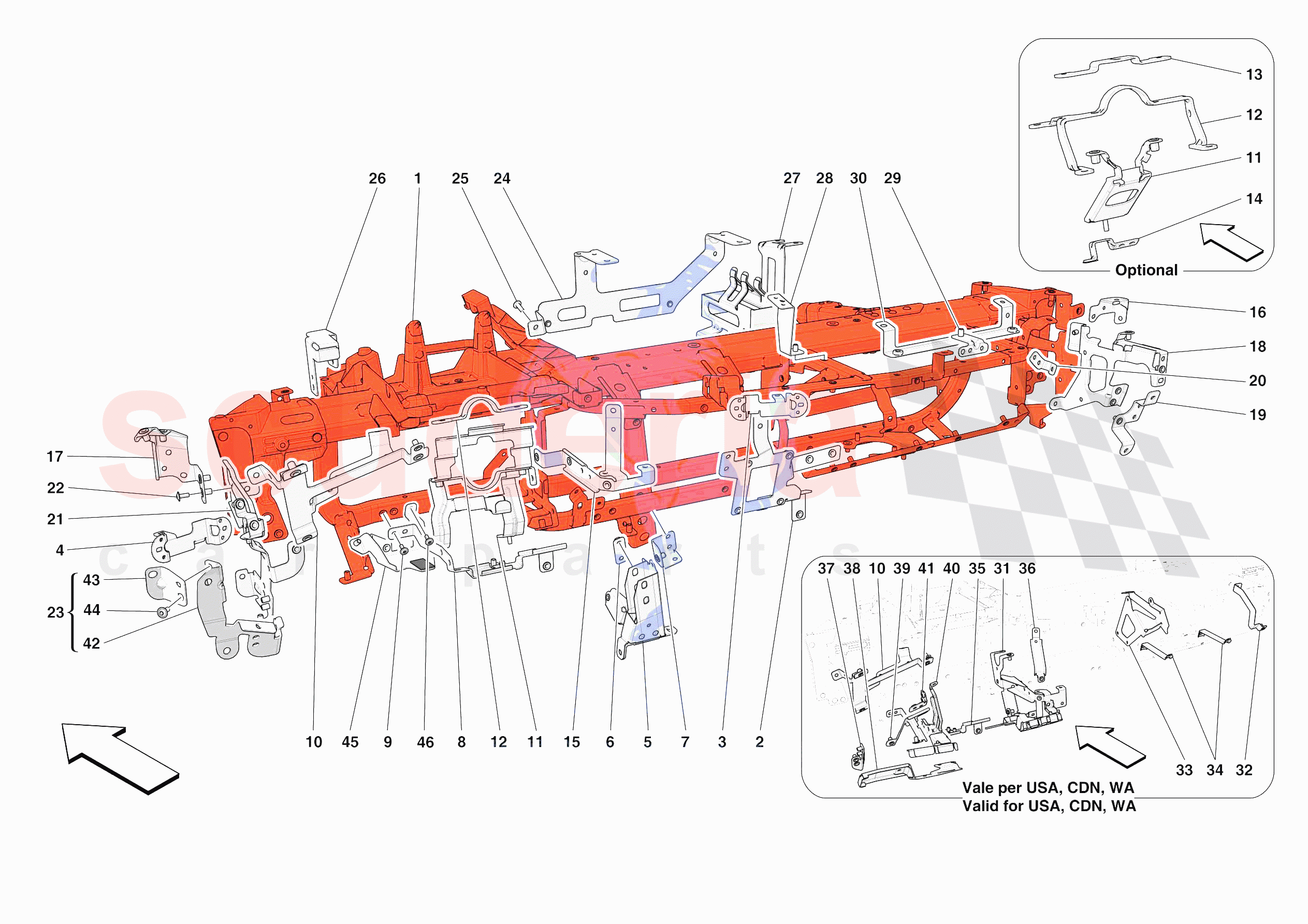DASHBOARD - SUBSTRUCTURE -NOT FOR RHD- of Ferrari Ferrari 296 GTB Europe