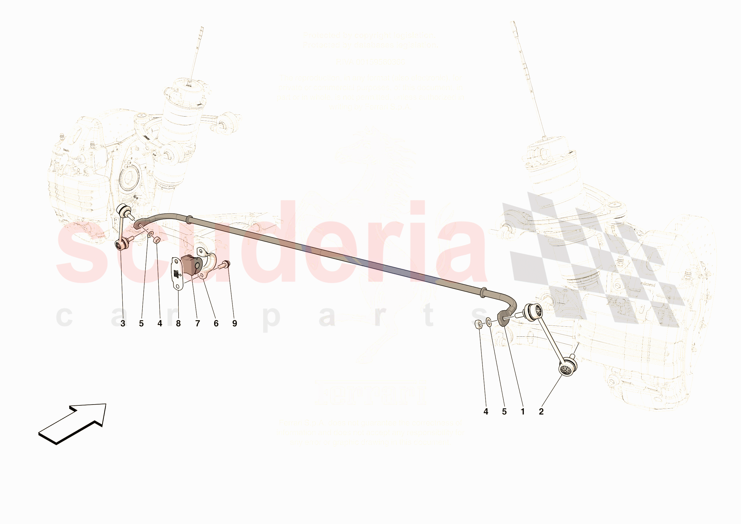 FRONT TORSION BAR of Ferrari Ferrari 296 GTB Europe RH