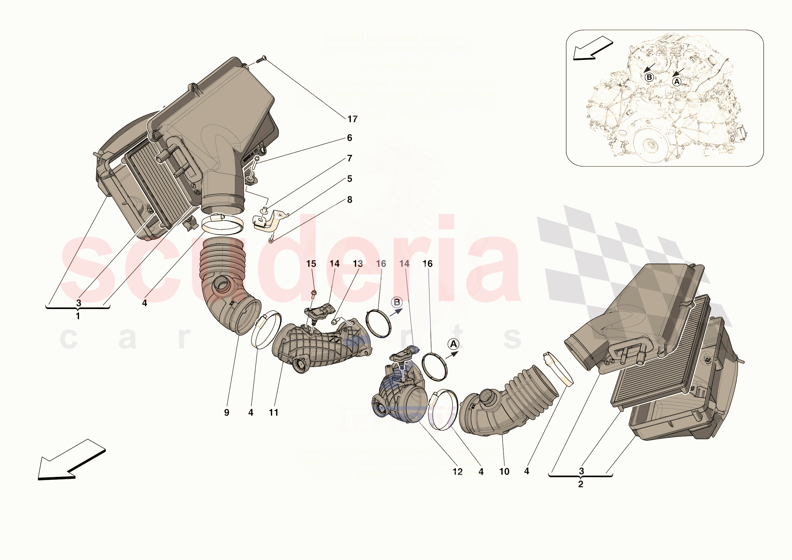 AIR FILTER, AIR INTAKE AND DUCTS of Ferrari Ferrari 296 GTB USA