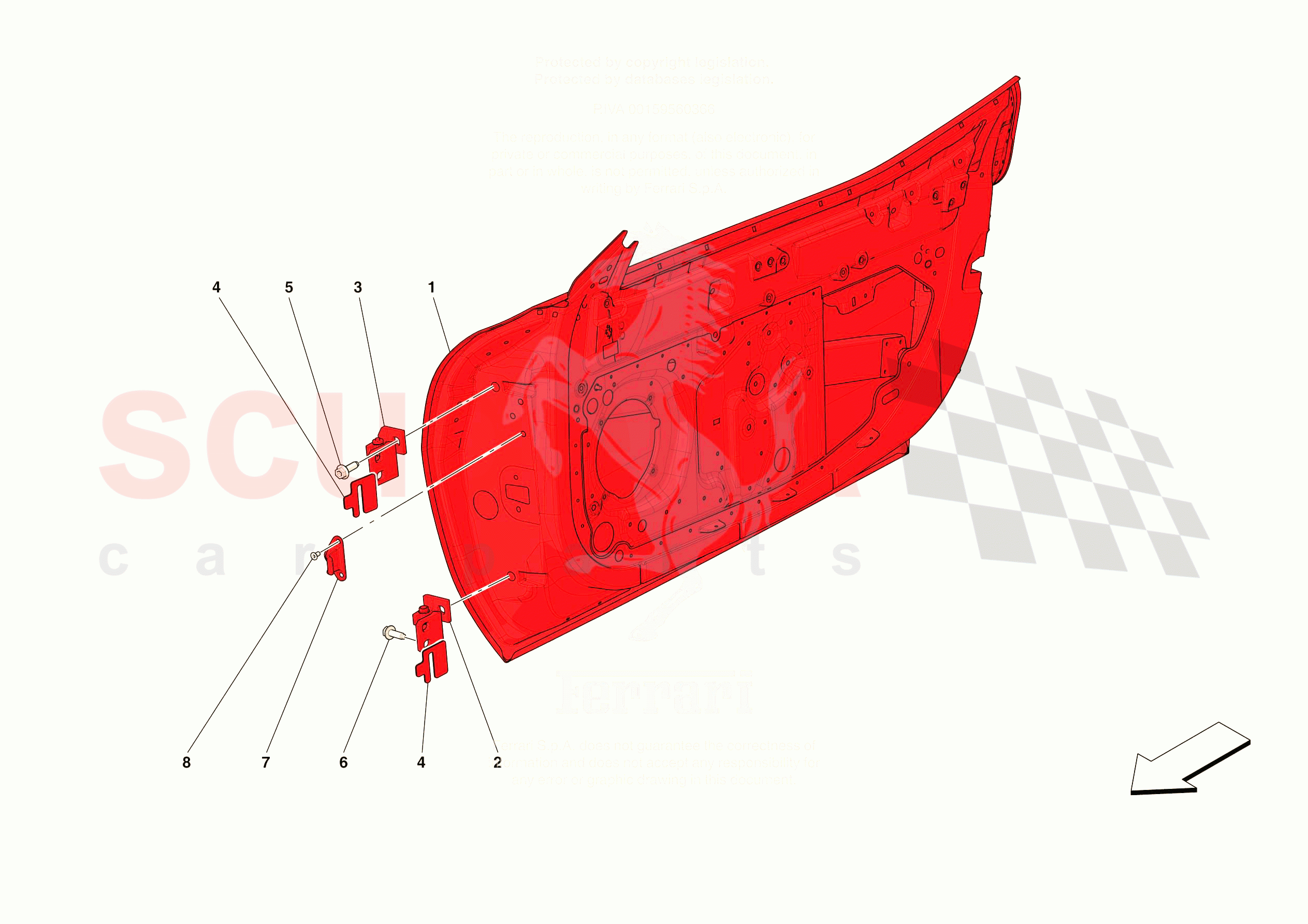 FRONT DOOR SUBSTRUCTURE of Ferrari Ferrari 296 GTB USA