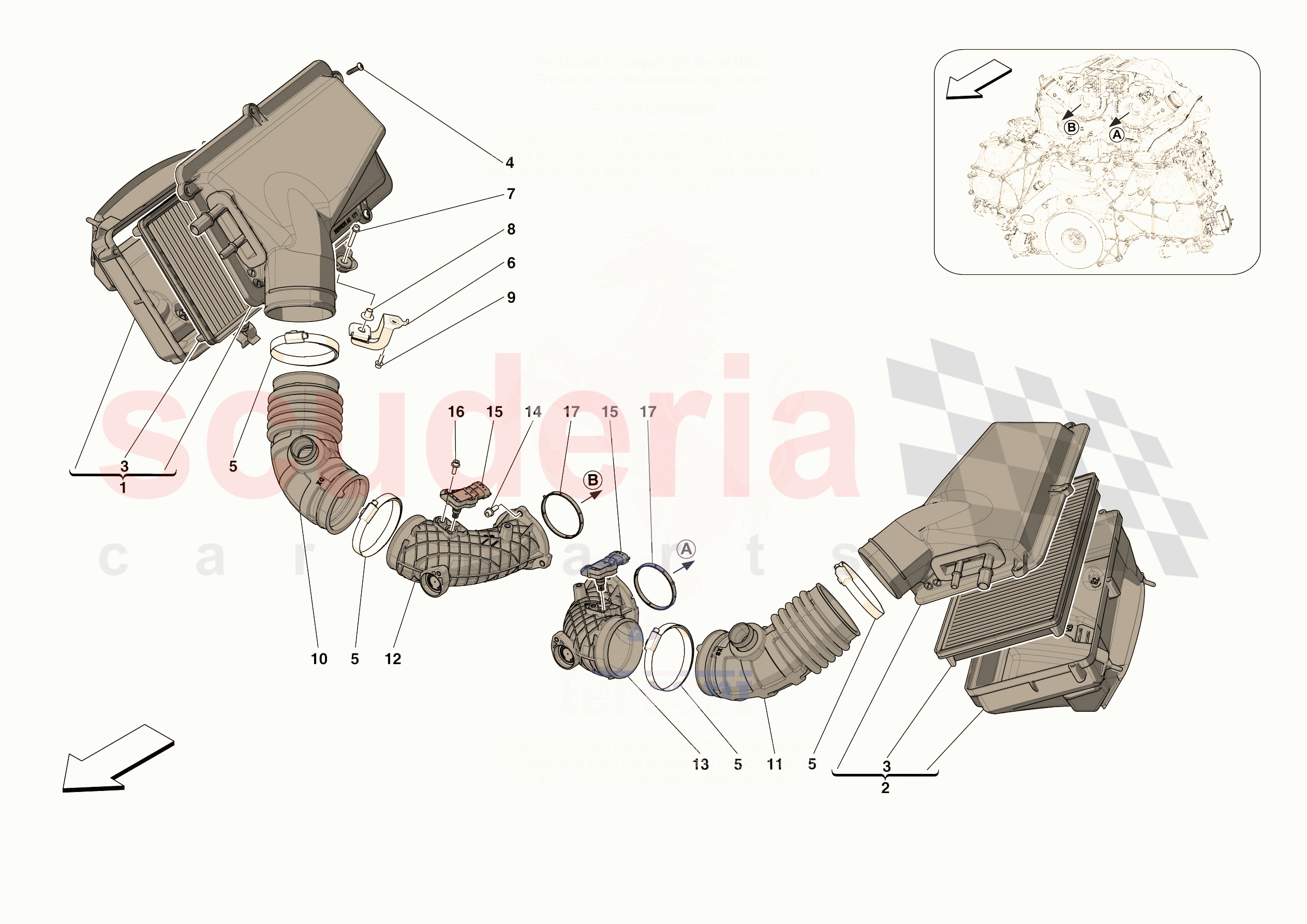 AIR FILTER, AIR INTAKE AND DUCTS of Ferrari Ferrari 296 GTS Europe