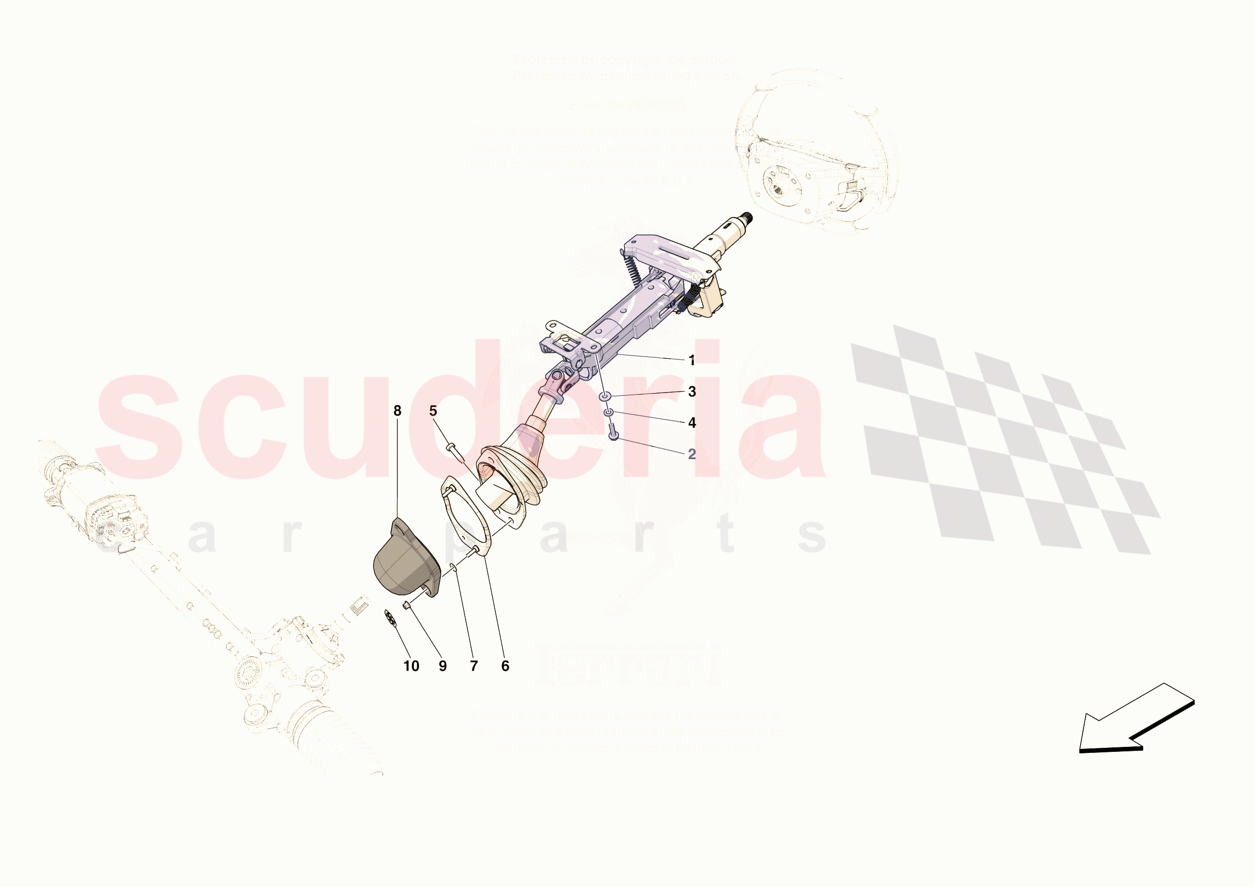 STEERING WHEEL AND STEERING SYSTEM - STEERING COLUMN of Ferrari Ferrari 296 GTS Europe