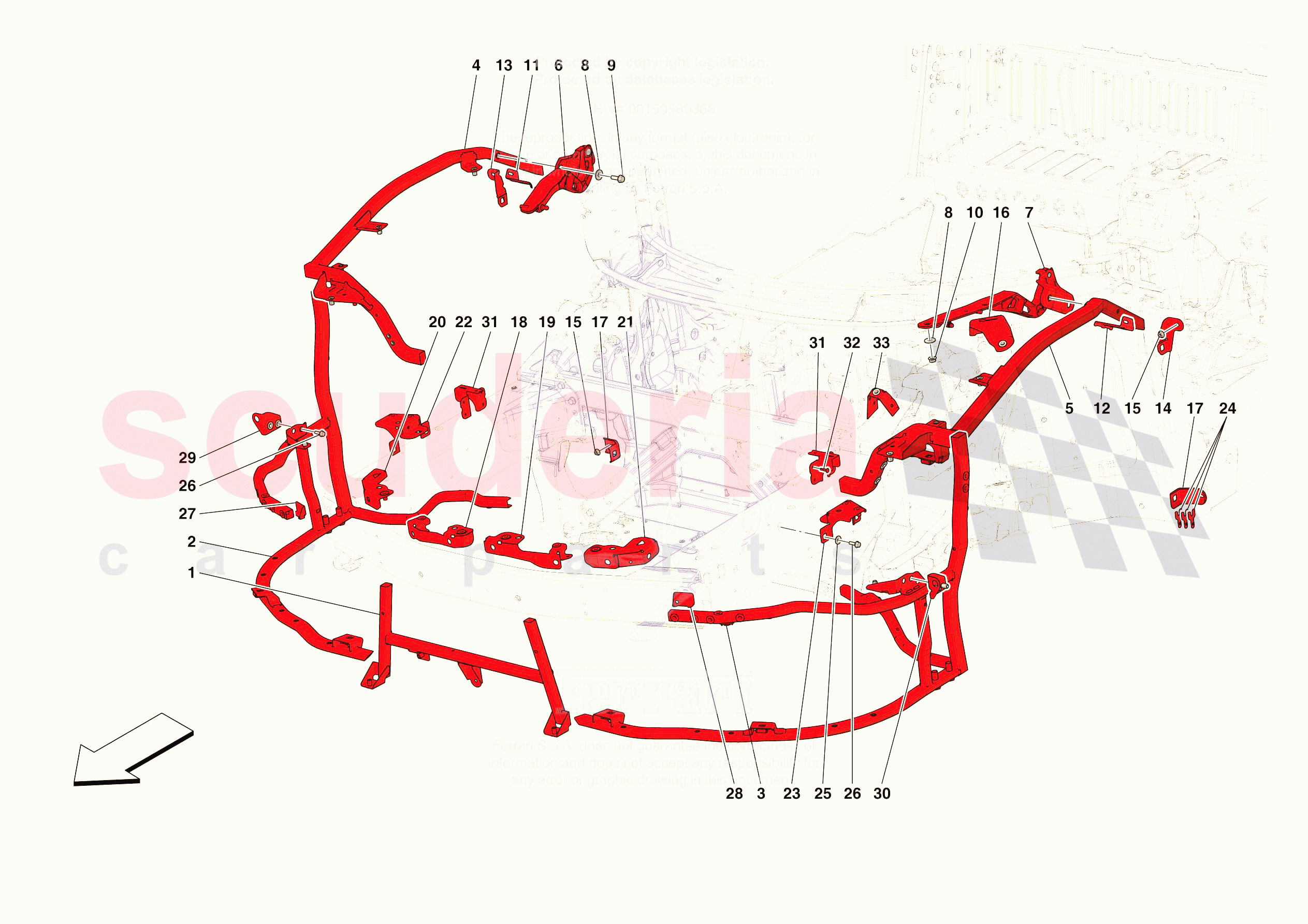 FRONT SUBSTRUCTURE of Ferrari Ferrari 296 GTS Europe