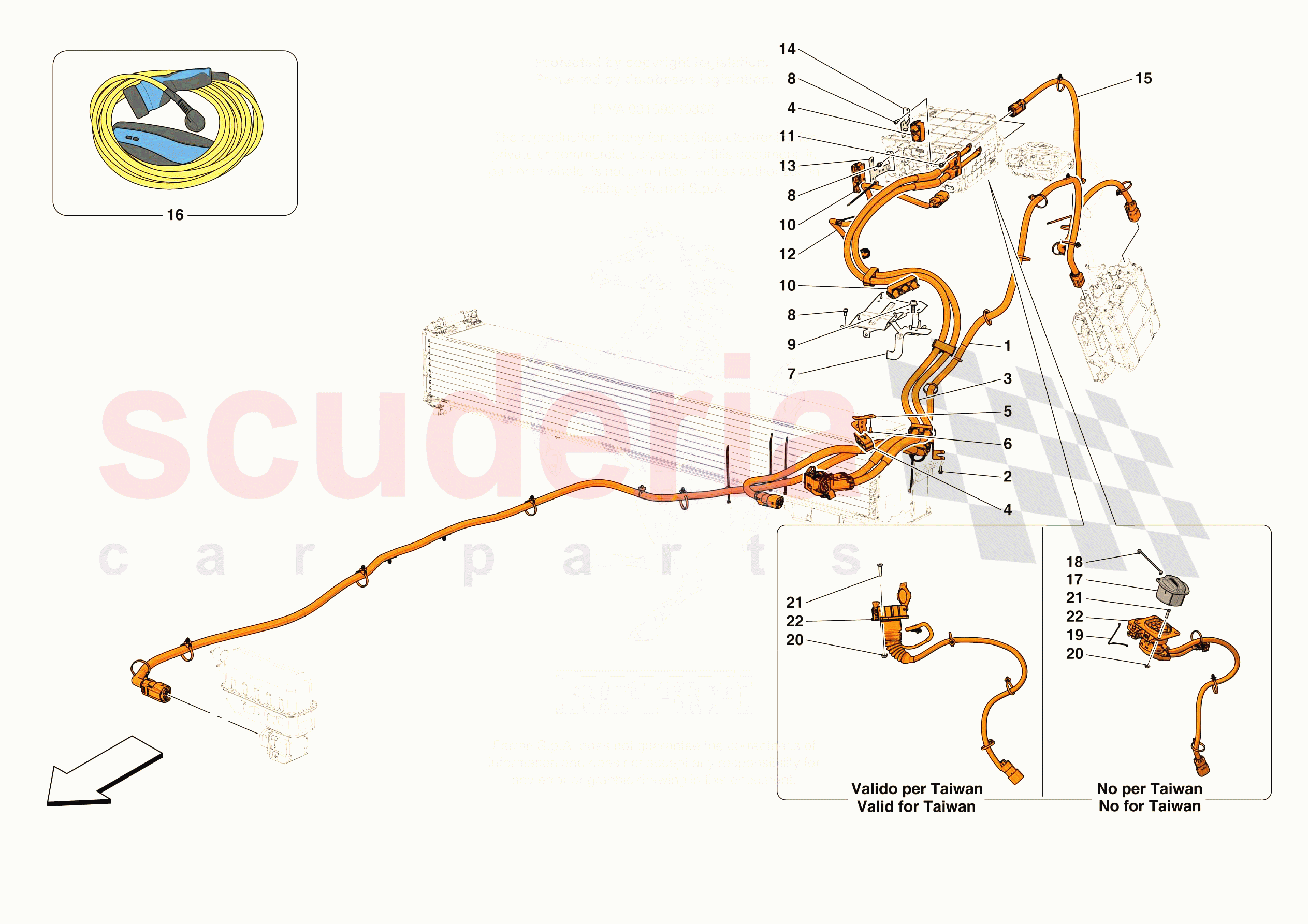 HIGH VOLTAGE WIRING HARNESSES of Ferrari Ferrari 296 GTS Europe