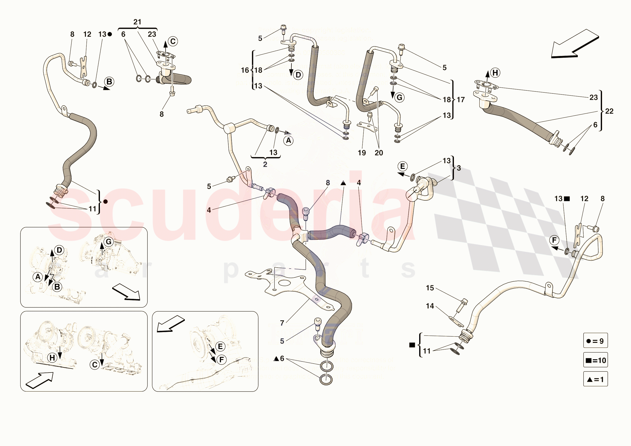 FORCED INDUCTION SYSTEM PIPES of Ferrari Ferrari 296 GTS Europe RH