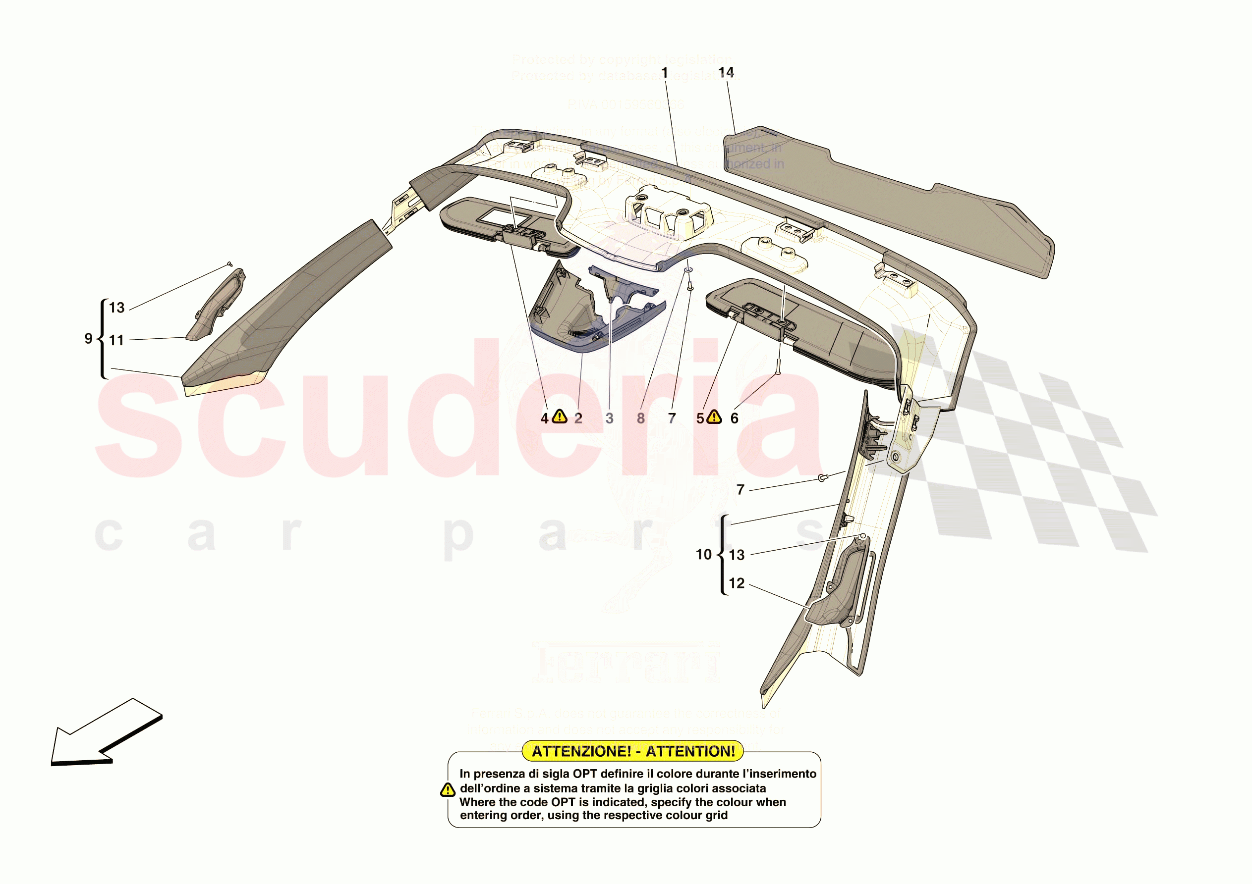 INNER TRIM (ABOVE BELTLINE) of Ferrari Ferrari 296 GTS Europe RH