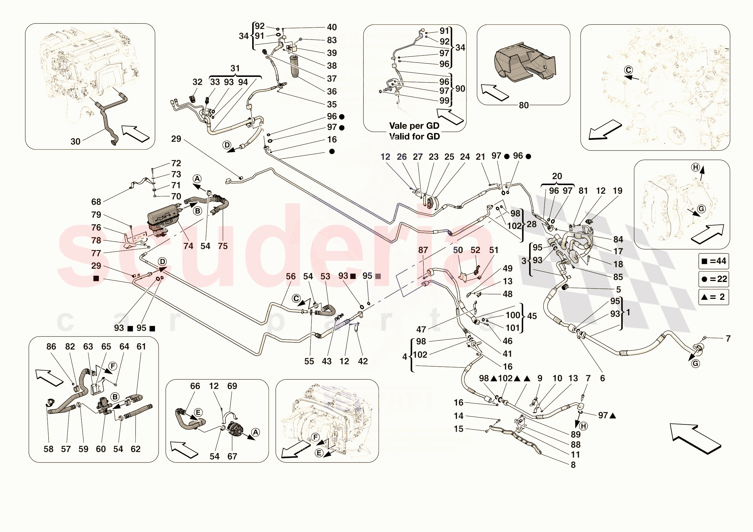 A/C SYSTEM - AIR CONDITIONER SYSTEM of Ferrari Ferrari 296 GTS USA