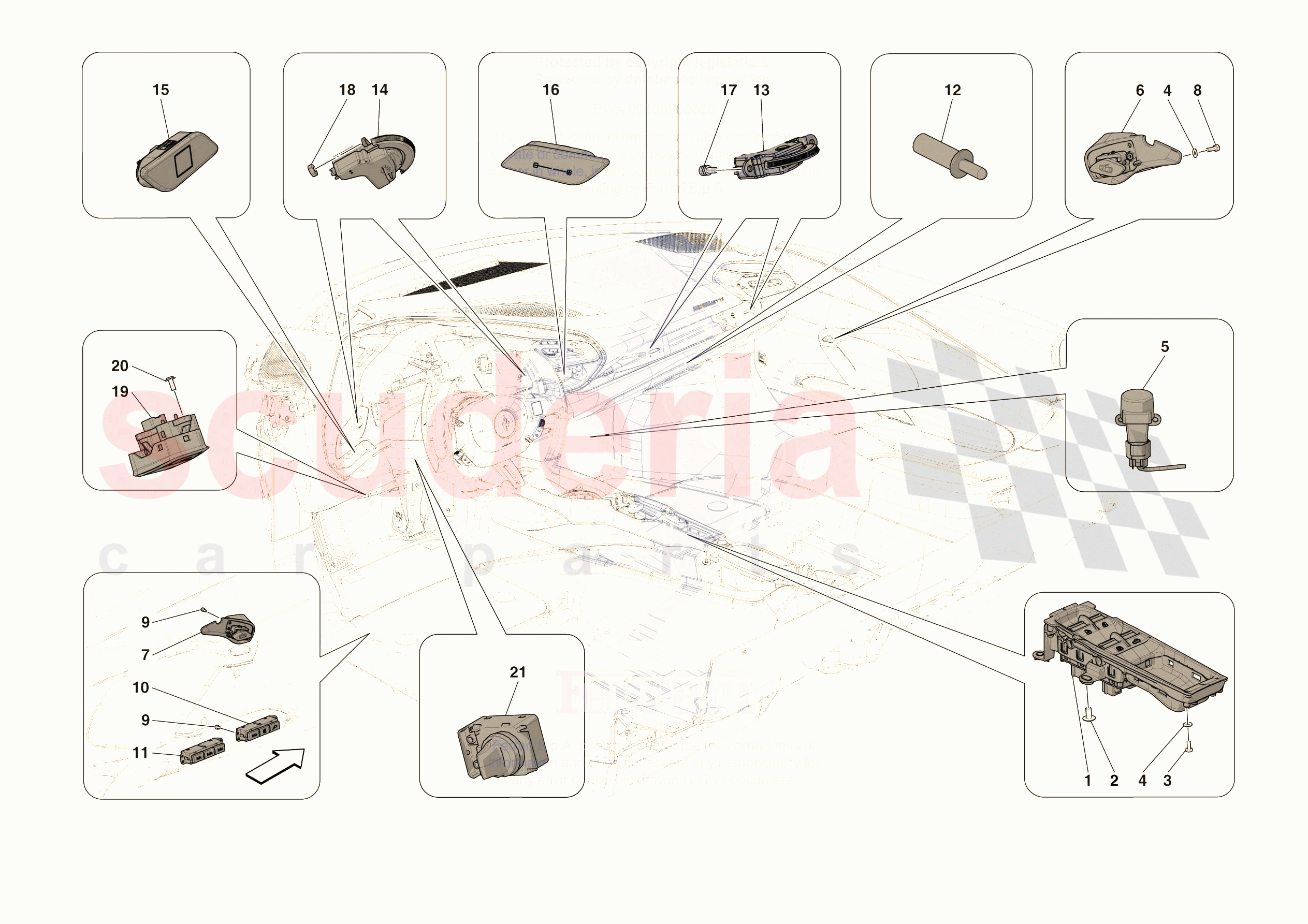OTHER ELECTRICAL CONTROLS of Ferrari Ferrari 296 GTS USA