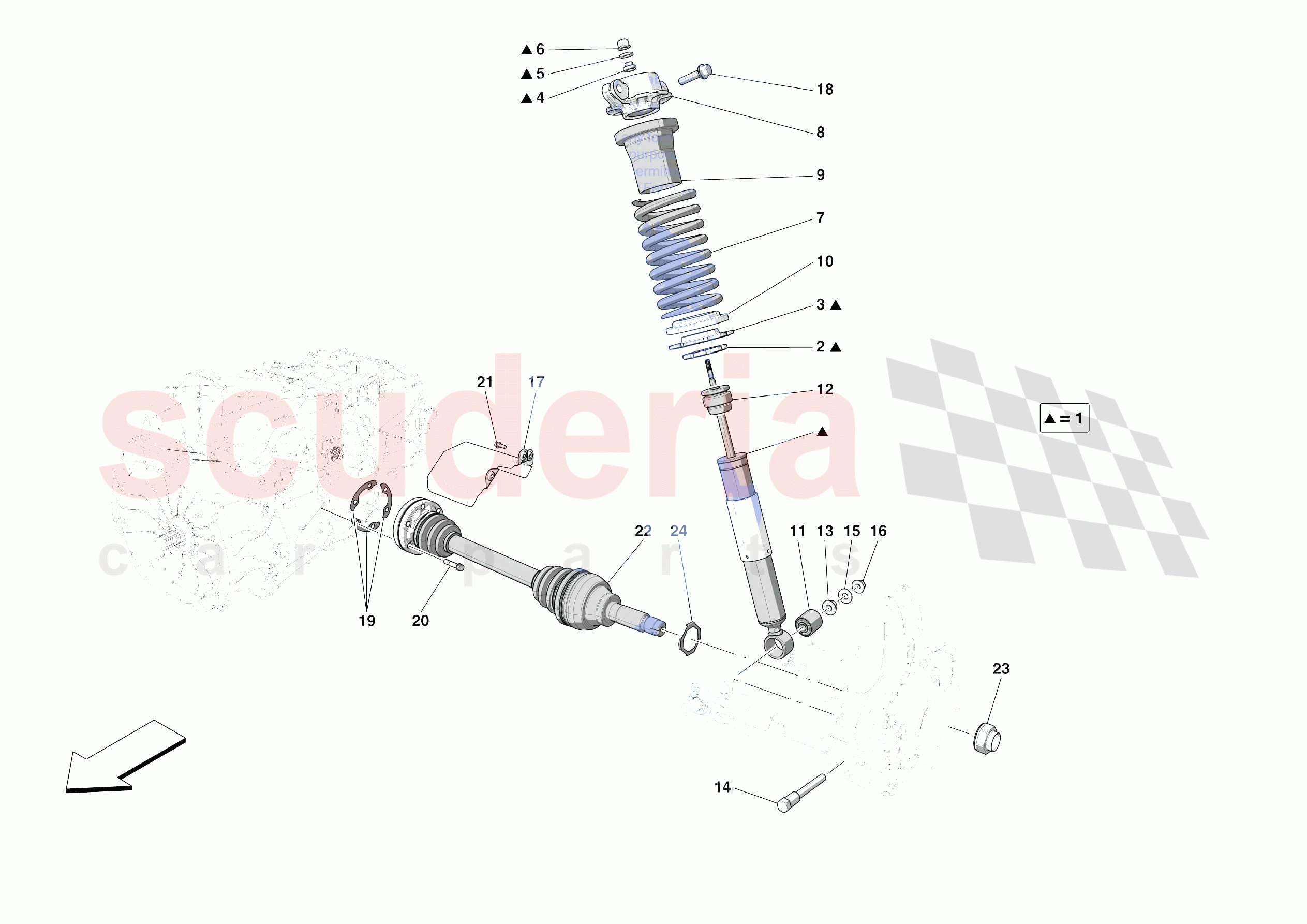 REAR SUSPENSION - SHOCK ABSORBERS of Ferrari Ferrari 488 Pista Europe
