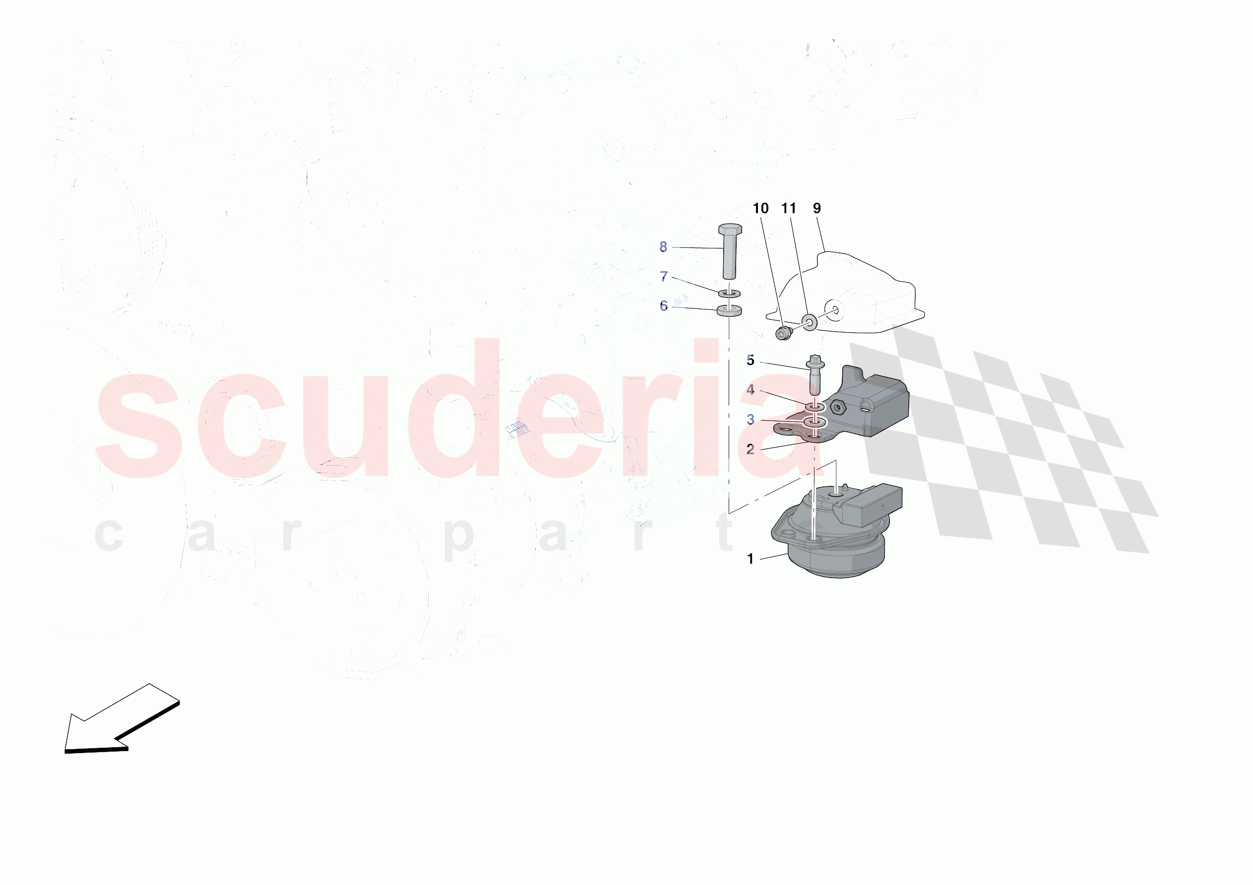 ENGINE SUSPENSION BUSH of Ferrari Ferrari 488 Pista Europe RH