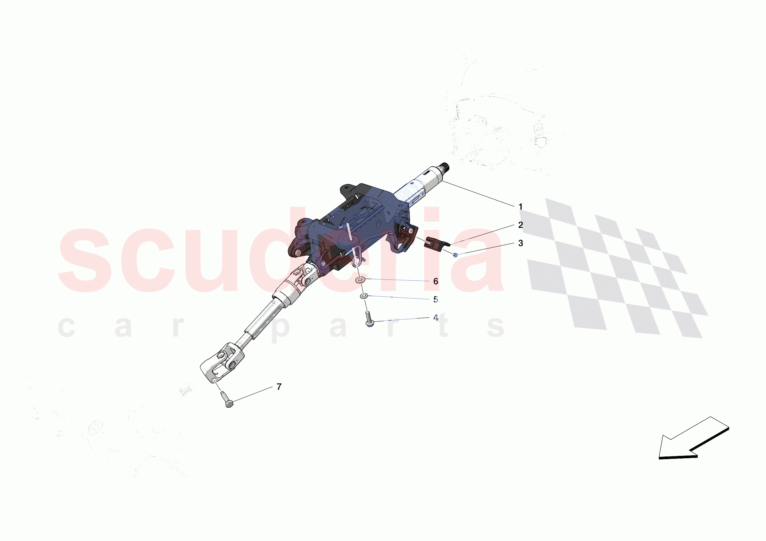 STEERING WHEEL AND STEERING SYSTEM - STEERING COLUMN of Ferrari Ferrari 488 Pista Europe RH