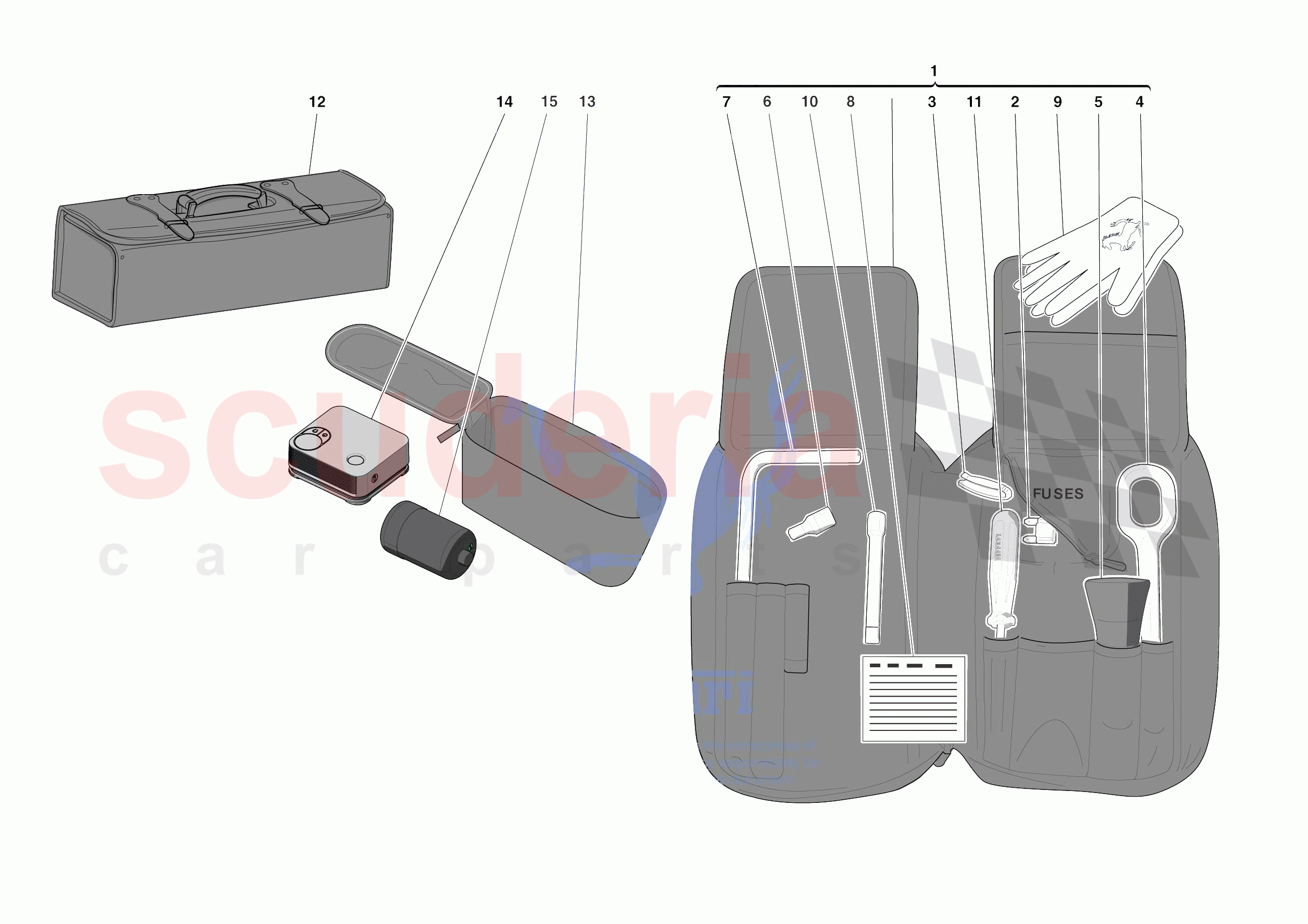 TOOLS PROVIDED WITH VEHICLE of Ferrari Ferrari 488 Pista Europe RH