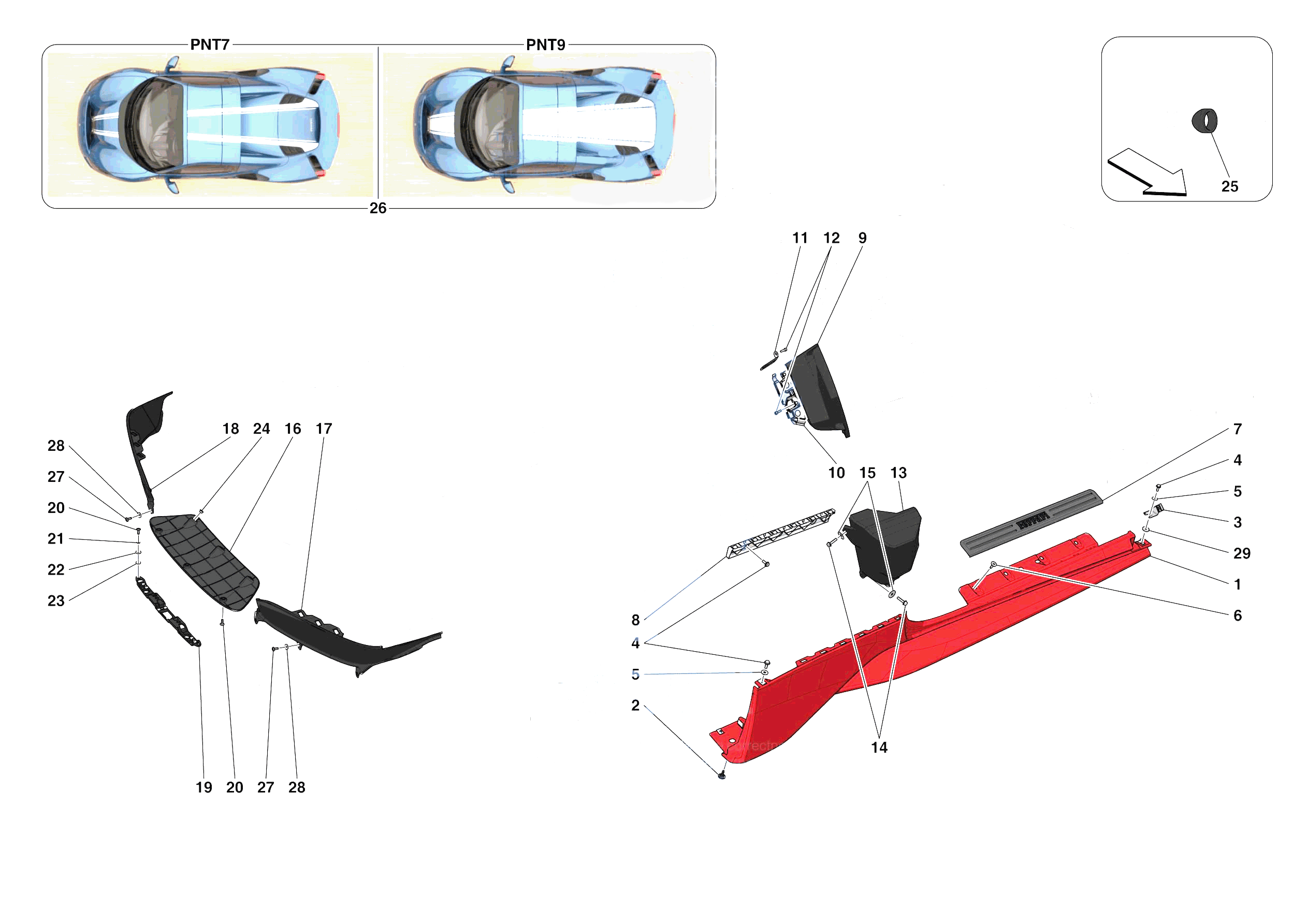 EXTERNAL LATERAL TRIM of Ferrari Ferrari 488 Pista Spider Europe