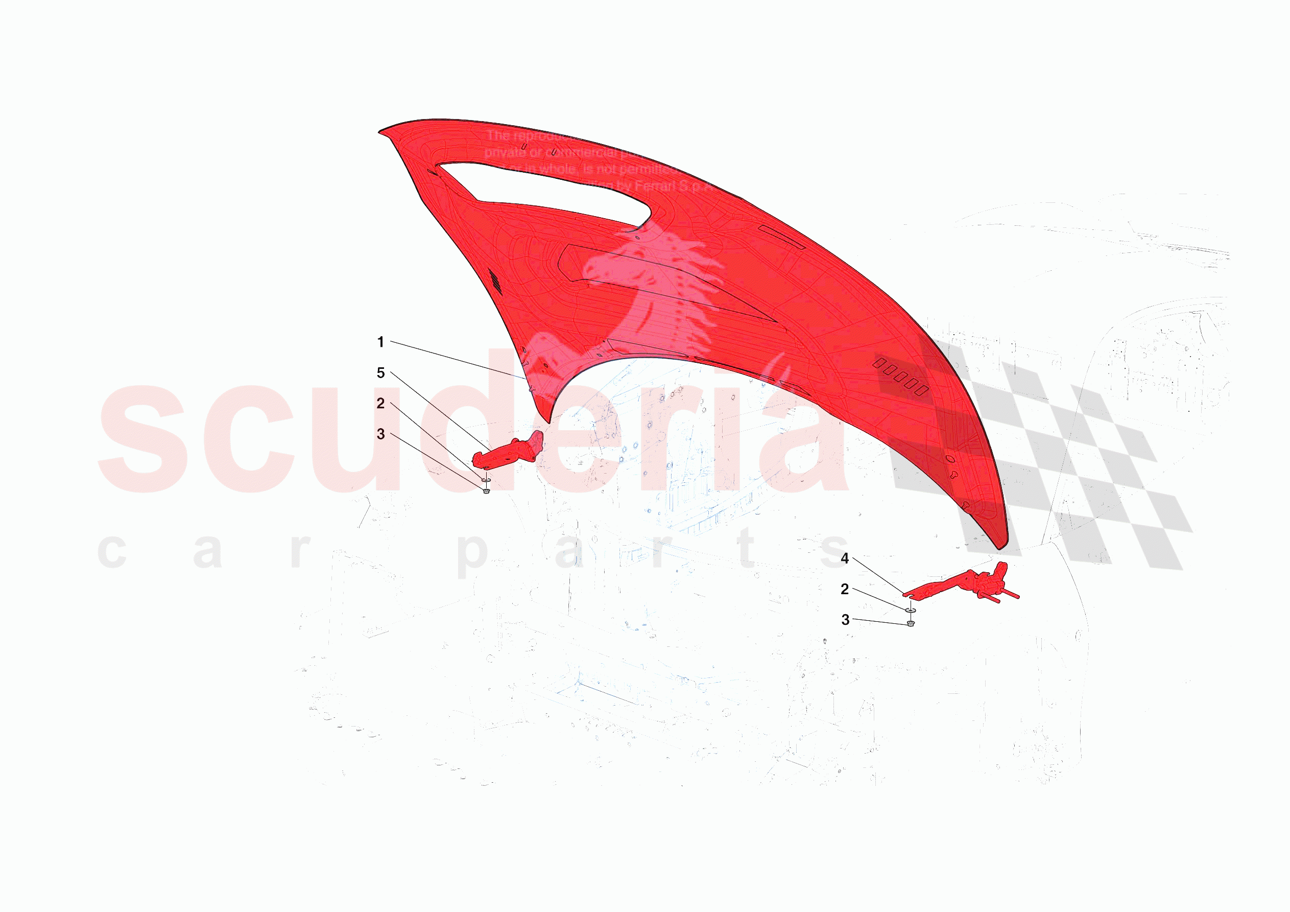 FRONT LID SUBSTRUCTURE of Ferrari Ferrari 488 Pista Spider Europe RH