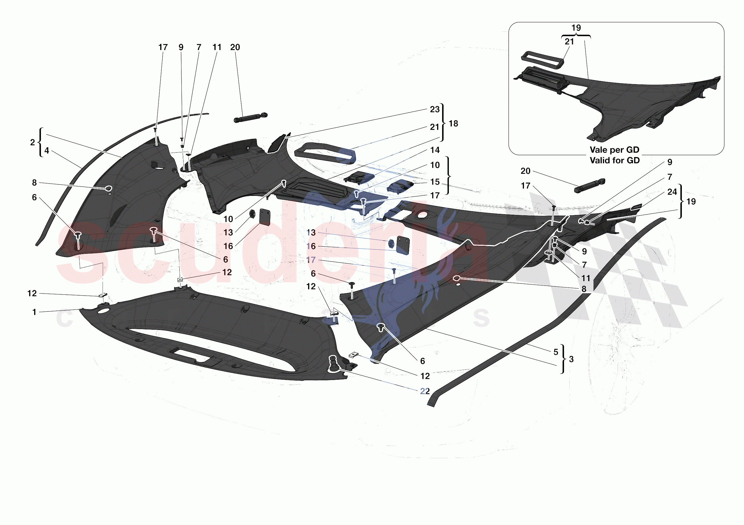 FRONT SUBSTRUCTURE TRIM of Ferrari Ferrari 488 Pista Spider Europe RH