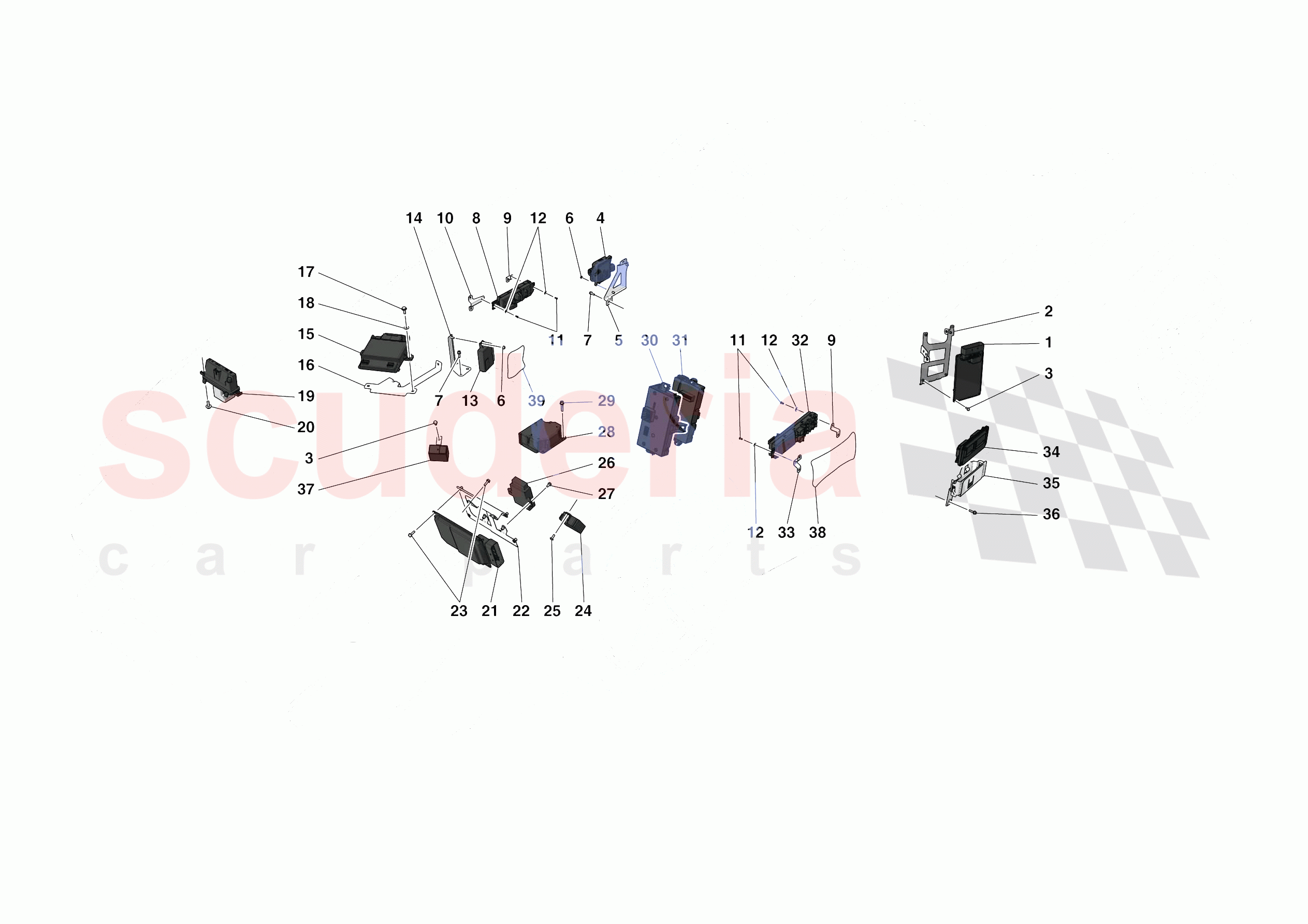 ELECTRICAL SYSTEM CONTROL UNITS of Ferrari Ferrari 488 Pista Spider Europe RH
