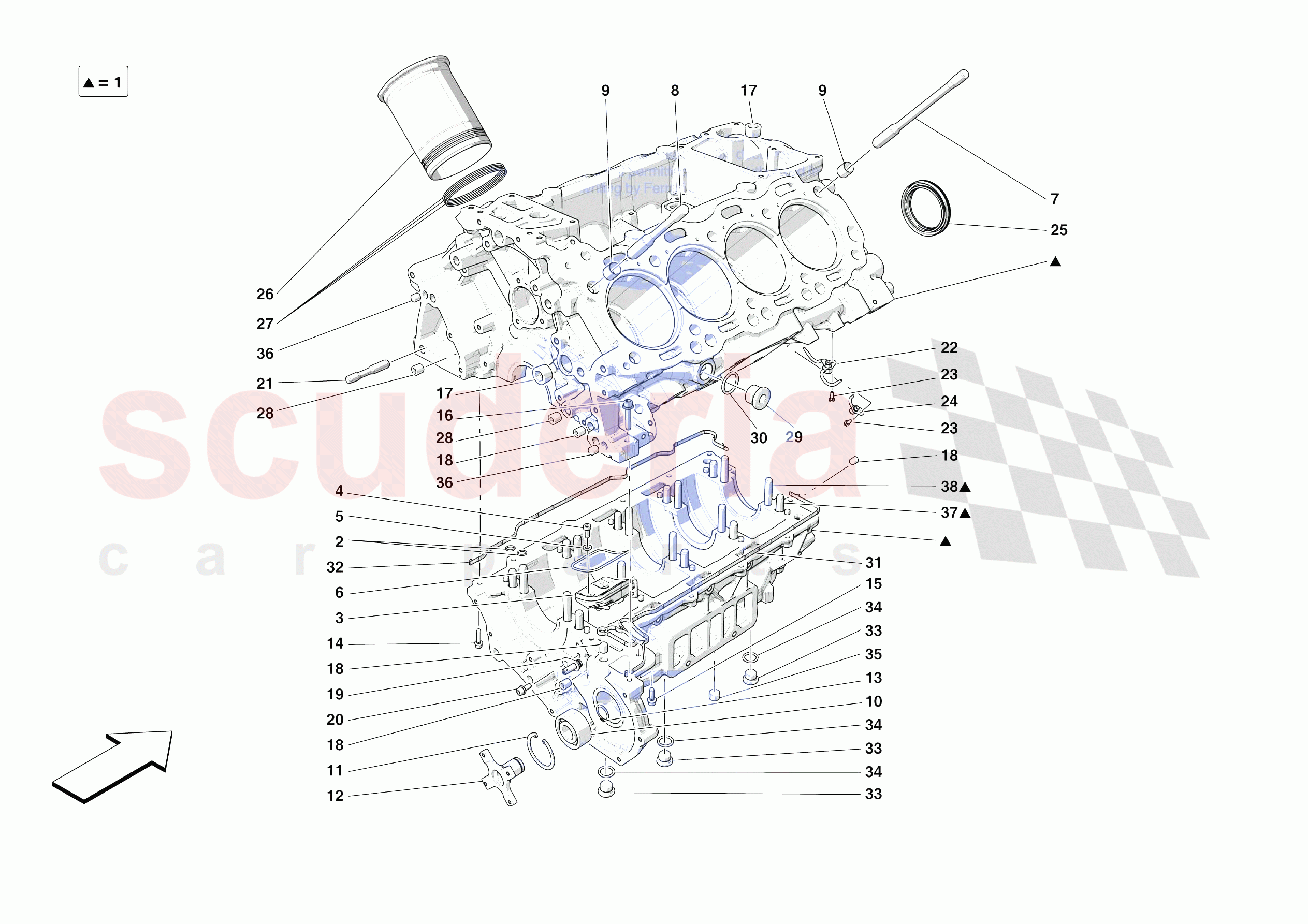 CRANKCASE of Ferrari Ferrari 488 Pista Spider USA