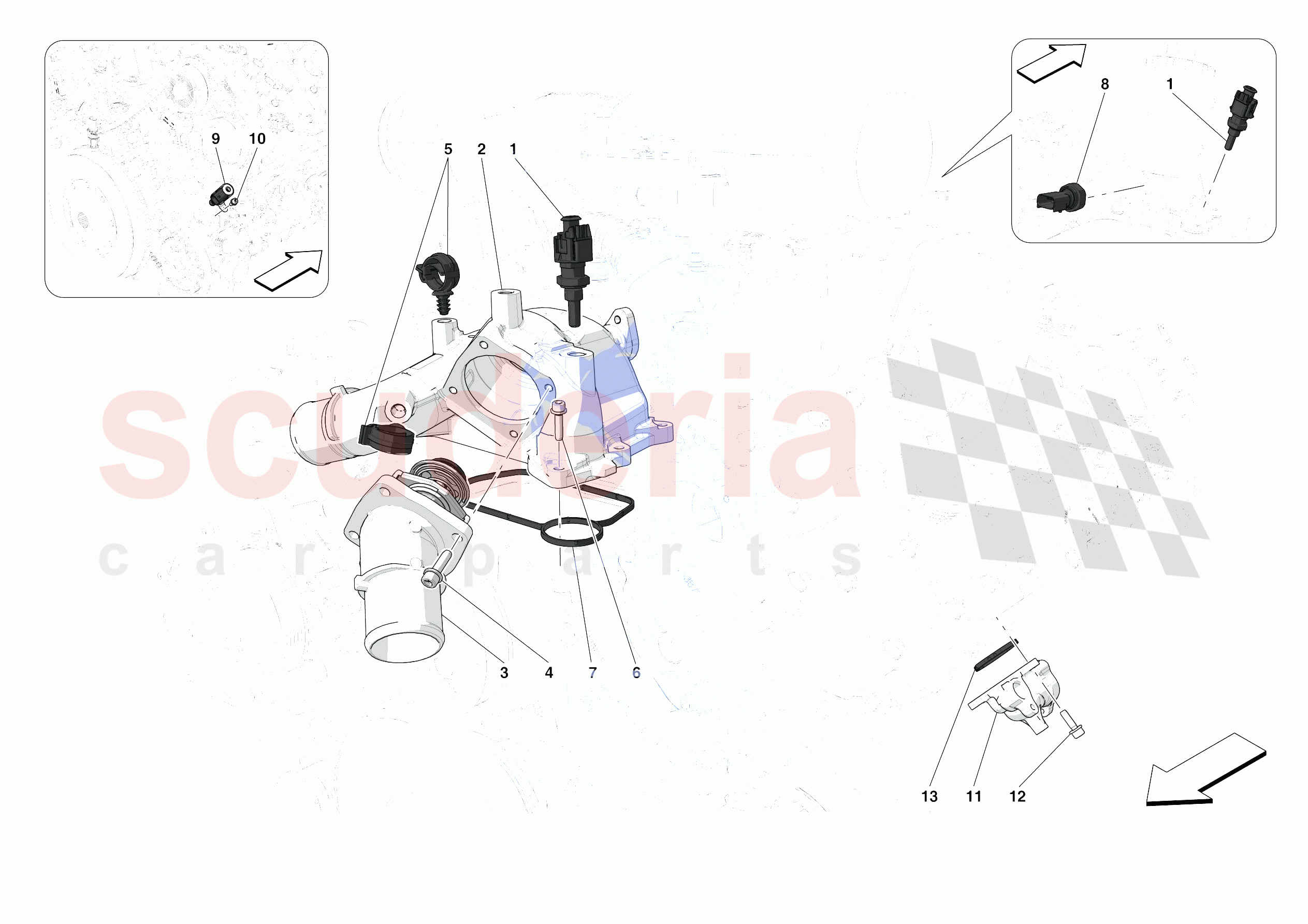 ENGINE TEMPERATURE AND PRESSURE REGULATORS of Ferrari Ferrari 488 Pista Spider USA