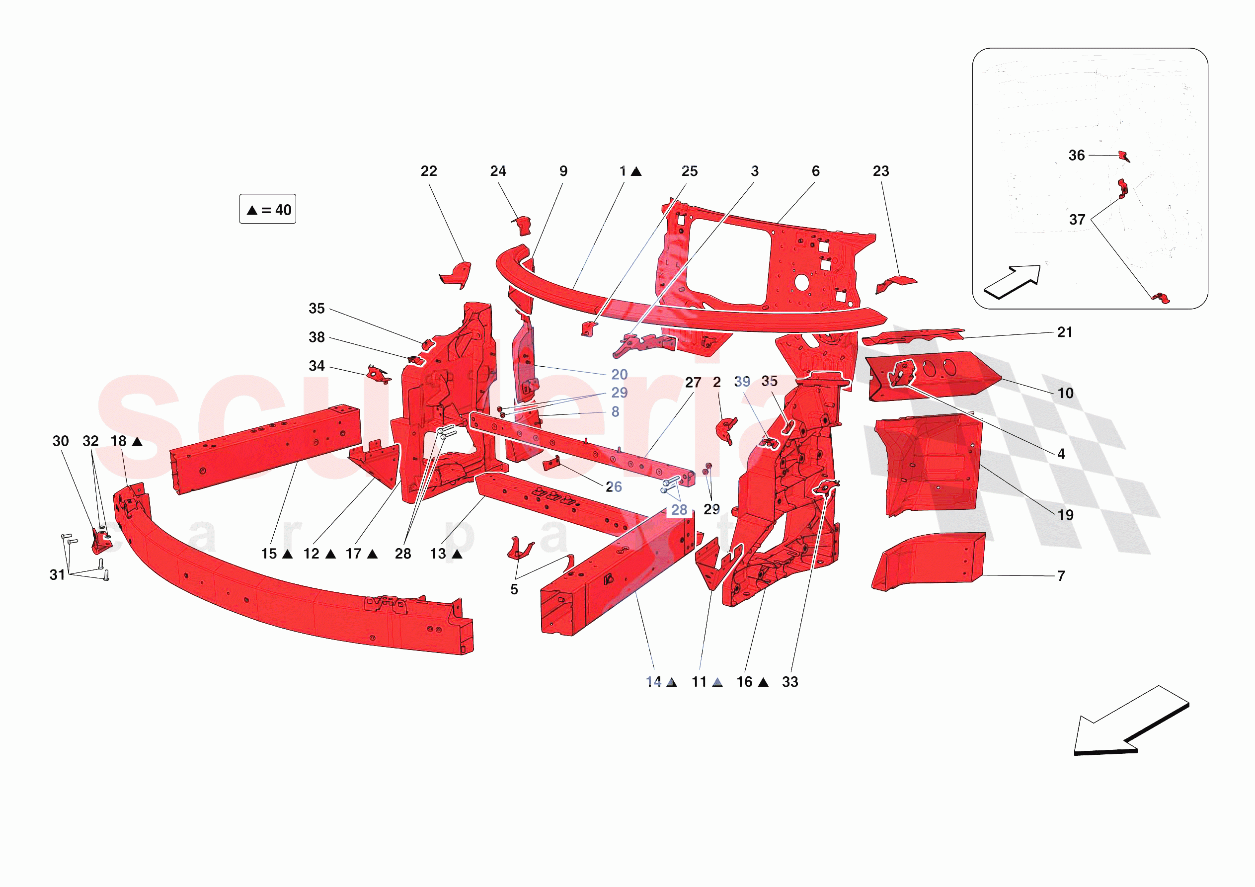 STRUCTURES AND ELEMENTS, FRONT OF VEHICLE of Ferrari Ferrari 488 Pista Spider USA