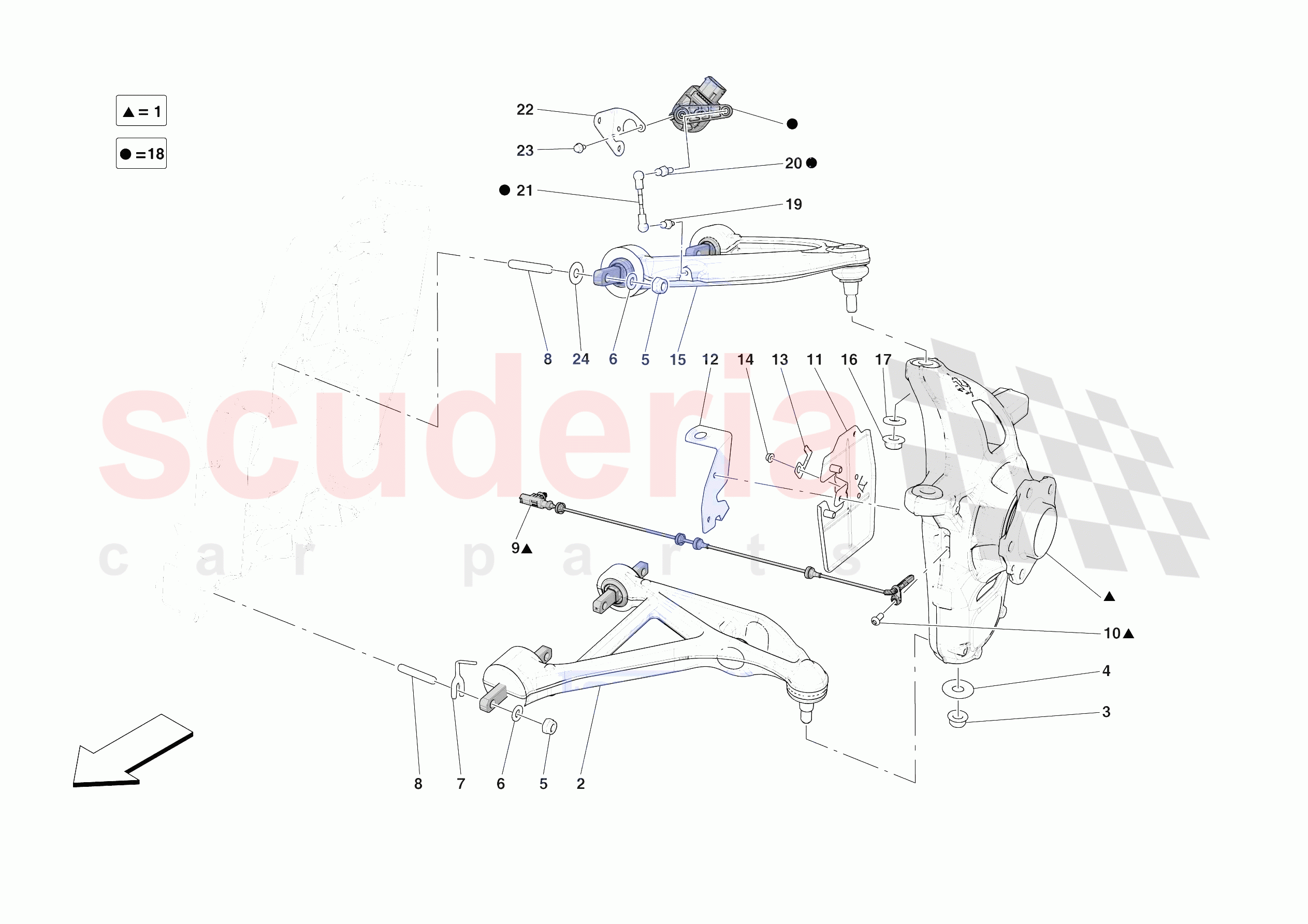 FRONT SUSPENSION - ARMS of Ferrari Ferrari 812 Competizione A Europe
