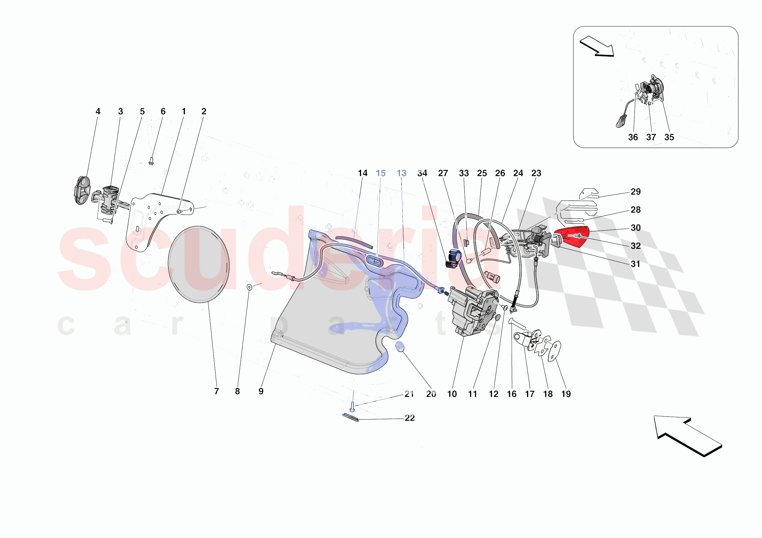 DOORS - OPENING MECHANISMS AND HINGES of Ferrari Ferrari 812 Competizione A Europe
