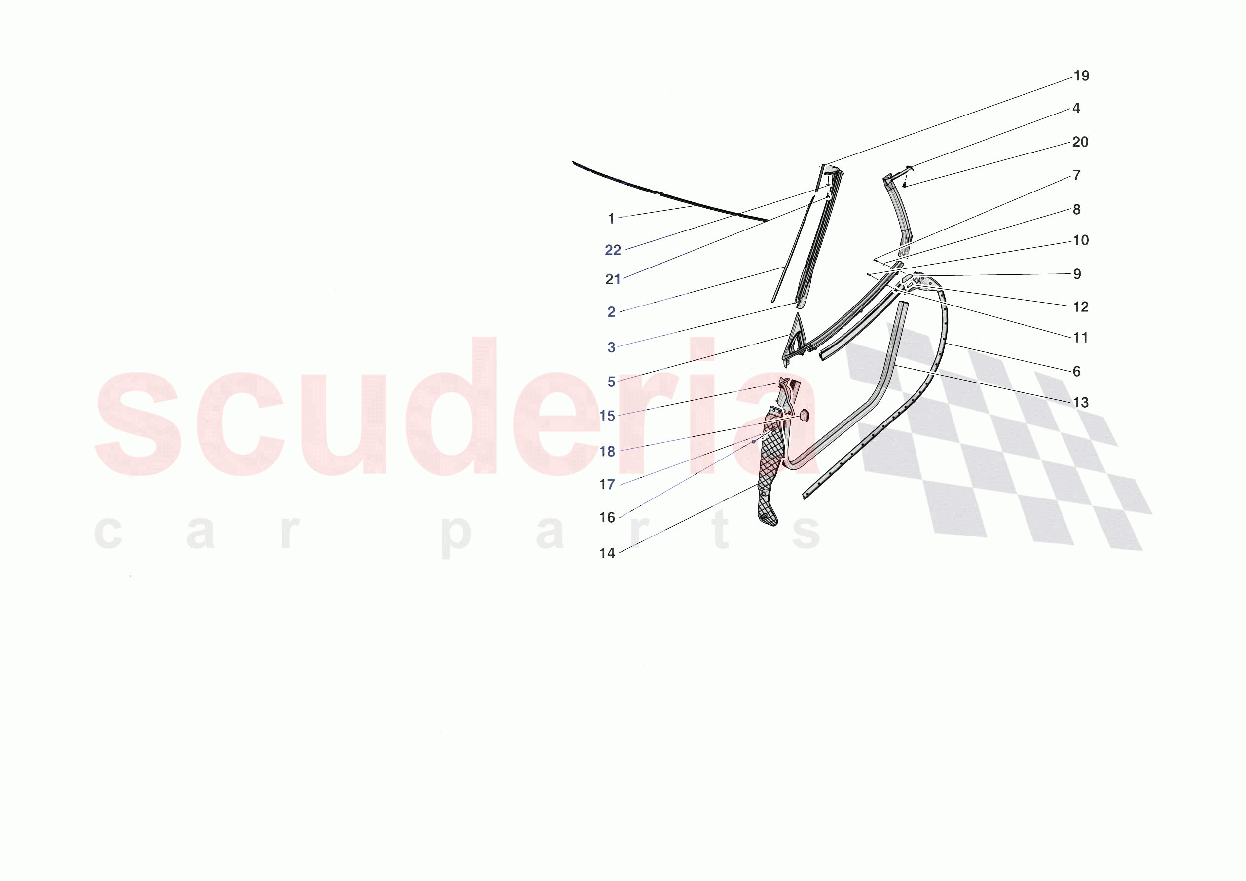 DOOR SEALS of Ferrari Ferrari 812 Competizione A Europe