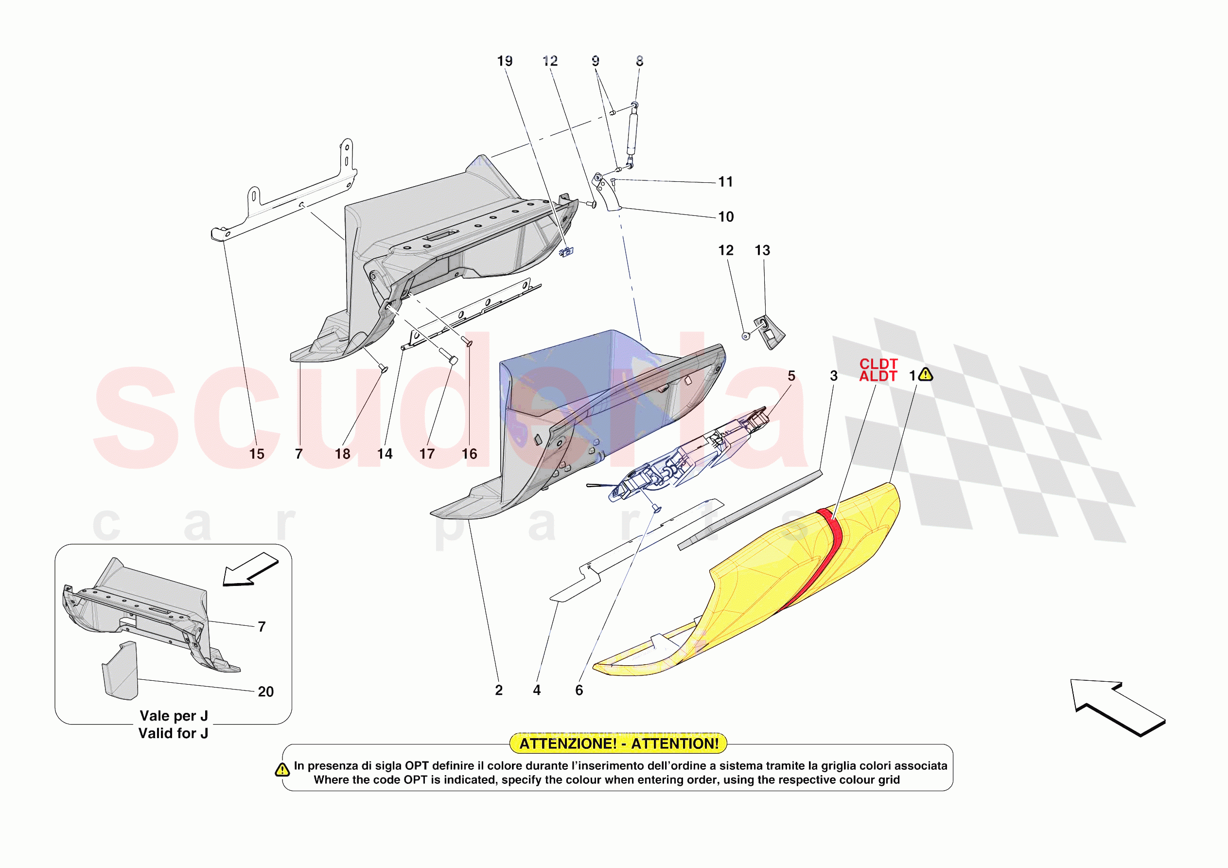 DASHBOARD - GLOVE COMPARTMENT of Ferrari Ferrari 812 Competizione A Europe