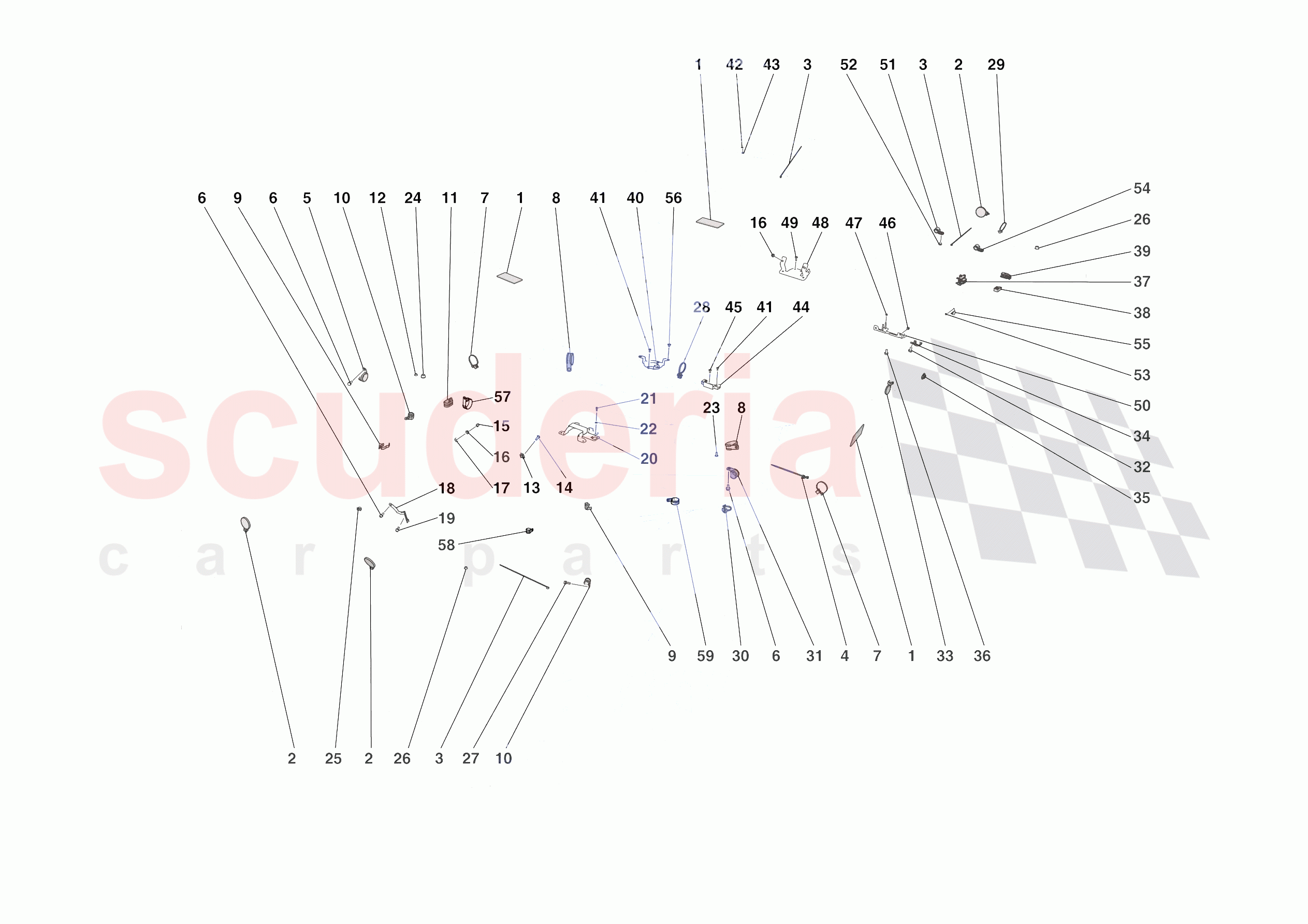 VARIOUS FASTENINGS FOR THE ELECTRICAL SYSTEM of Ferrari Ferrari 812 Competizione A Europe