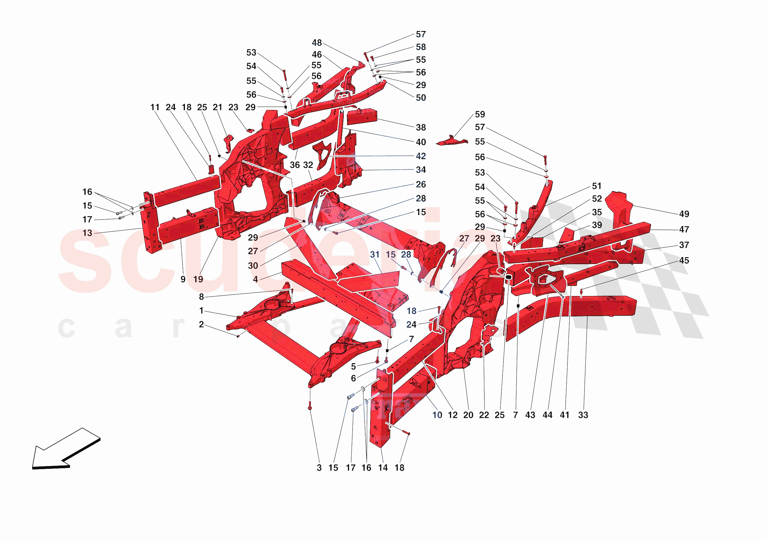 STRUCTURES AND ELEMENTS, FRONT OF VEHICLE of Ferrari Ferrari 812 Competizione A Europe RH