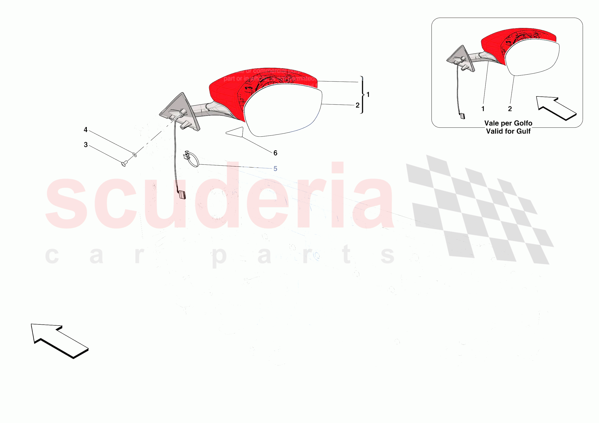 EXTERNAL REAR VIEW MIRRORS of Ferrari Ferrari 812 Competizione A Europe RH
