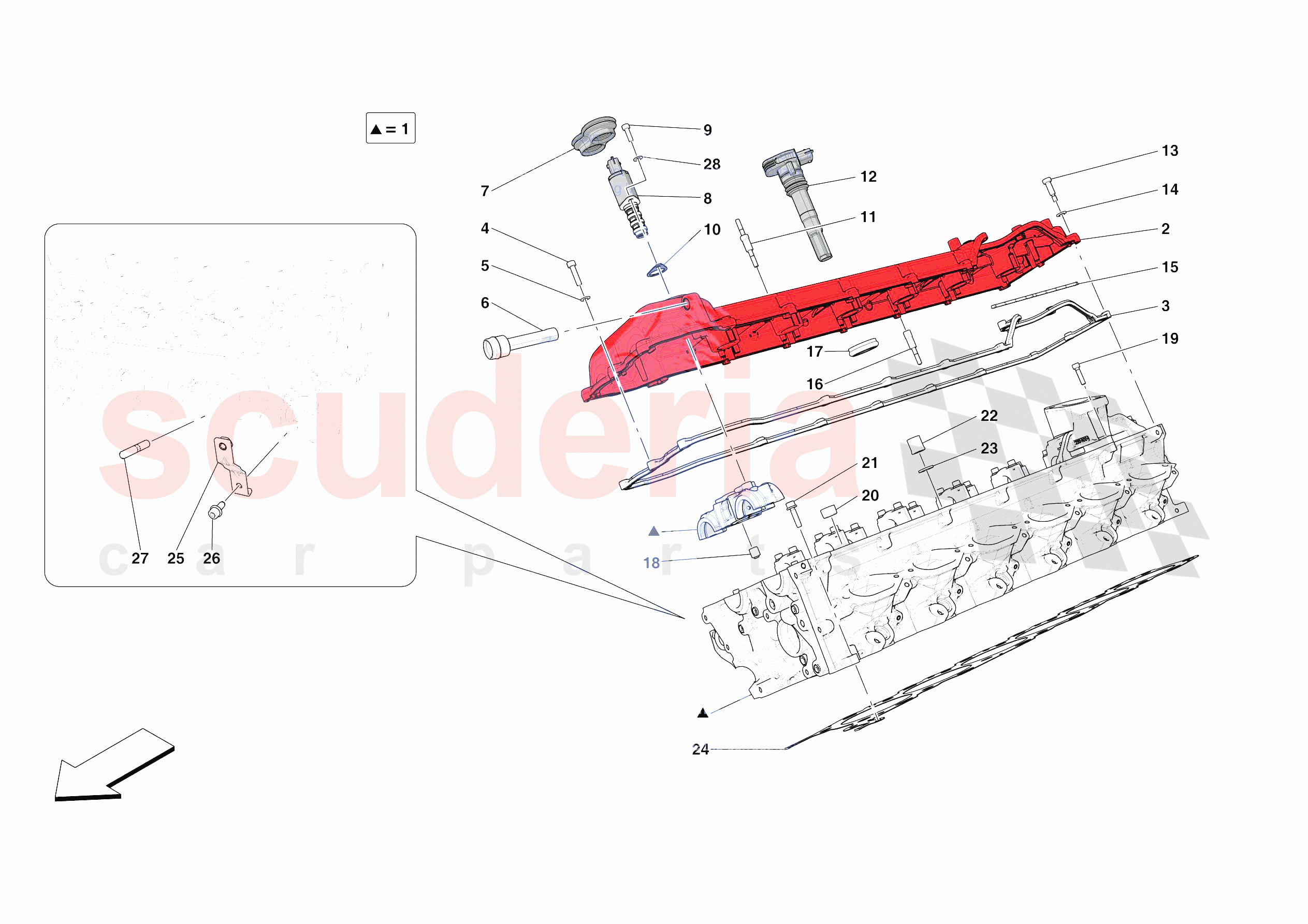 CYLINDER HEADS - RH HEAD of Ferrari Ferrari 812 Competizione A USA