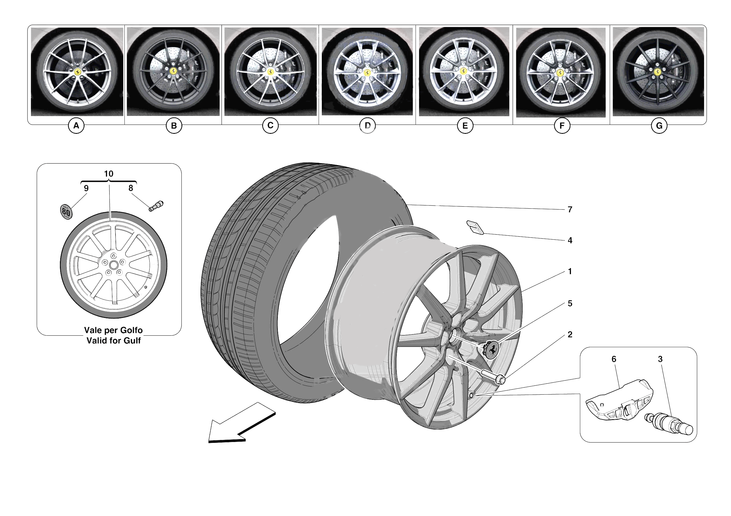 COMPLETE WHEELS of Ferrari Ferrari 812 Competizione A USA