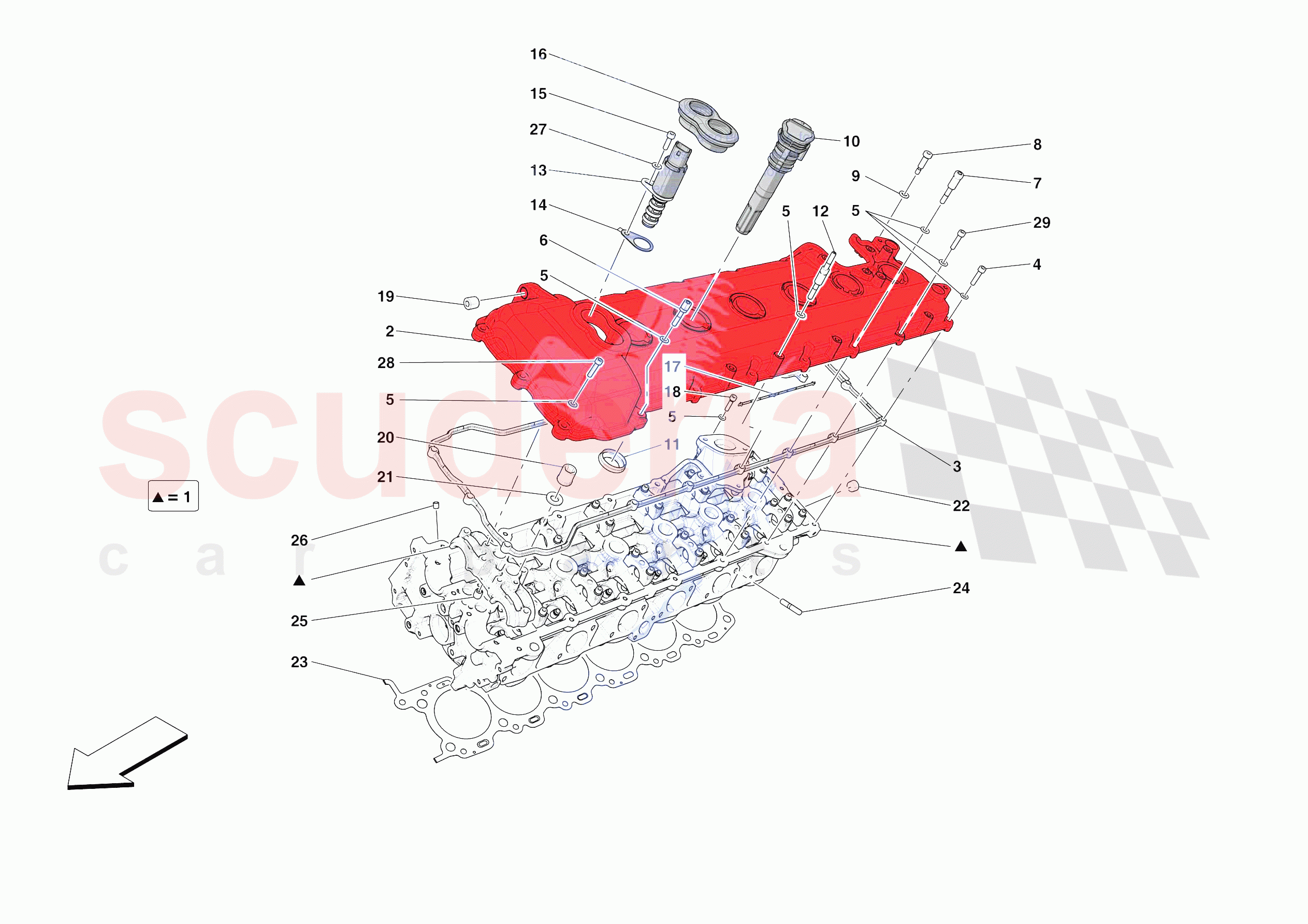 CYLINDER HEADS - LH HEAD of Ferrari Ferrari 812 Competizione Europe