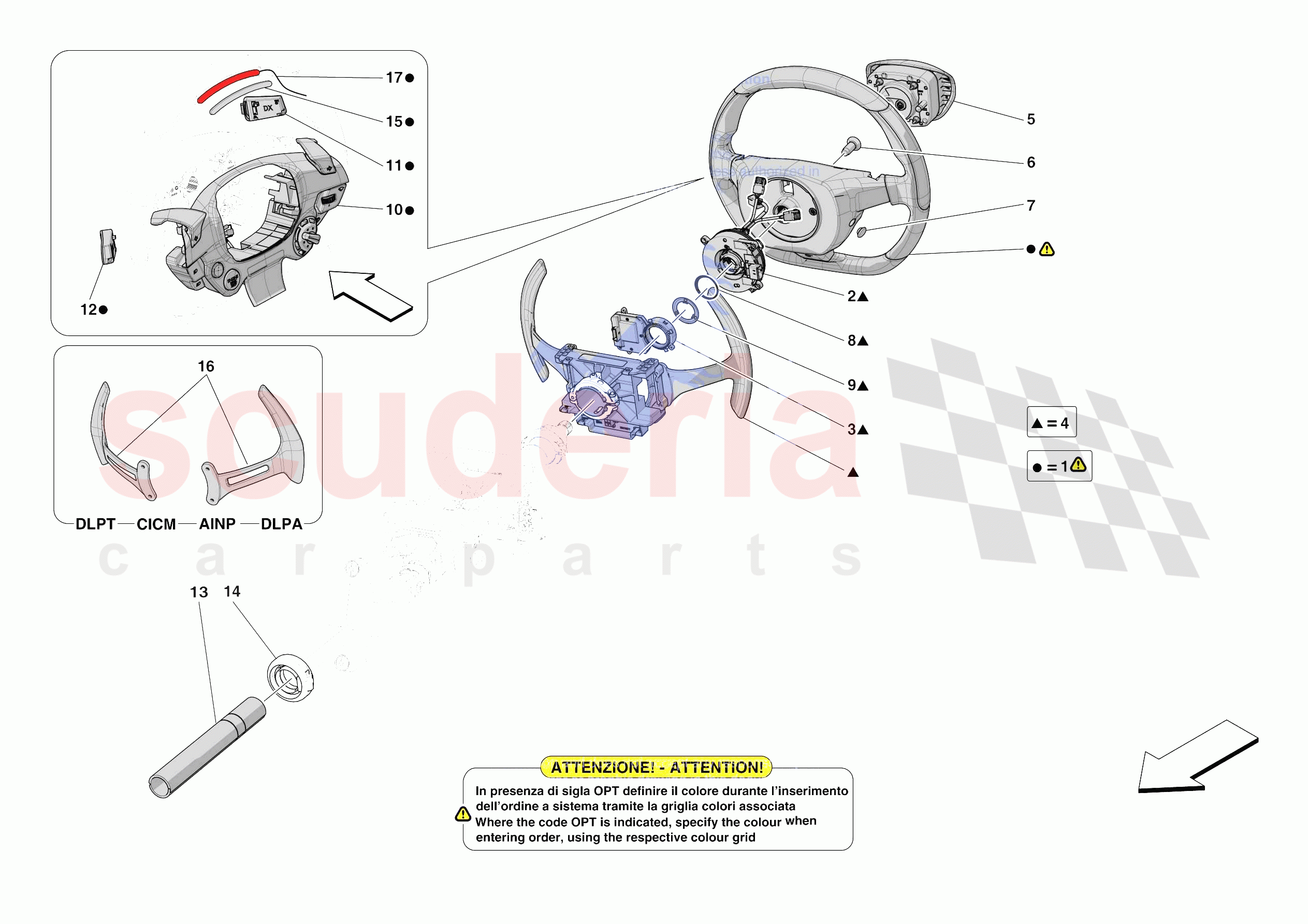 STEERING WHEEL AND STEERING SYSTEM - STEERING WHEEL AND AIRBAG of Ferrari Ferrari 812 Competizione Europe