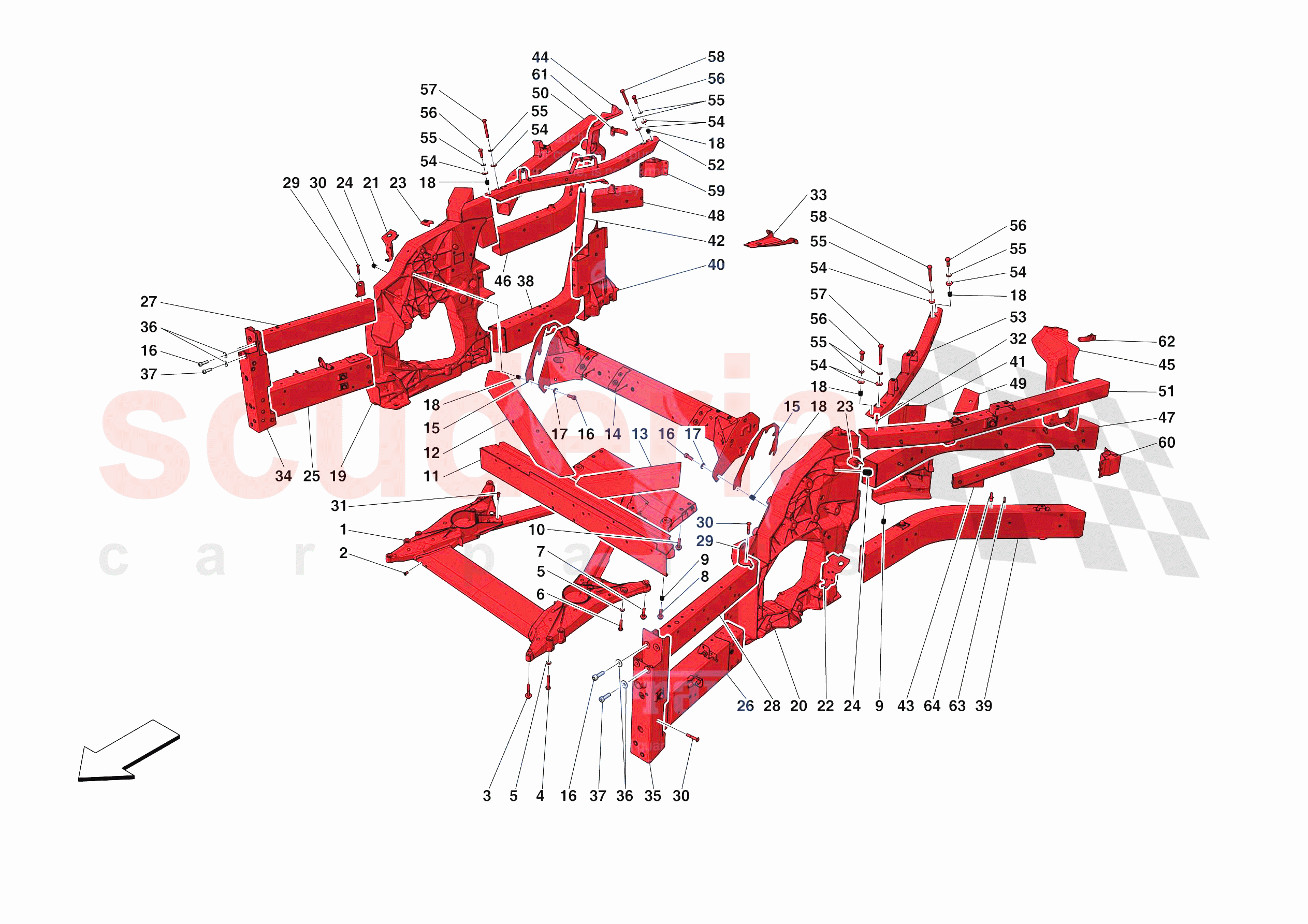 STRUCTURES AND ELEMENTS, FRONT OF VEHICLE of Ferrari Ferrari 812 Competizione Europe