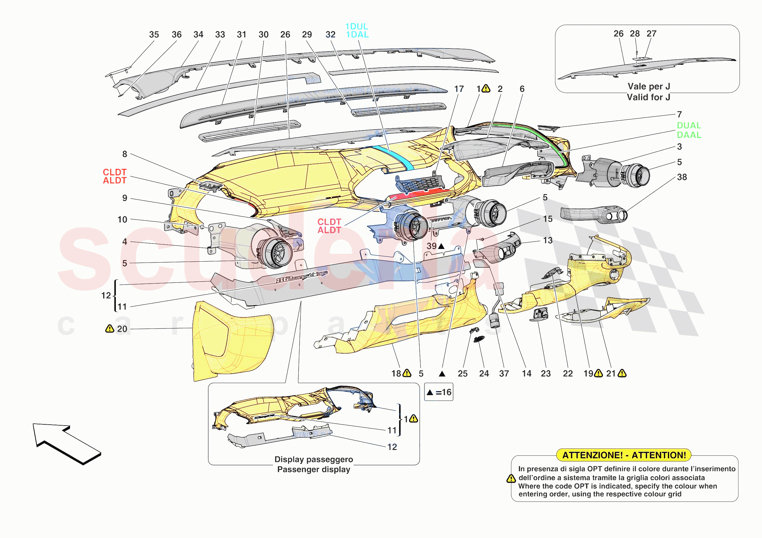 DASHBOARD - TRIM -APPLICABLE FOR RHD- of Ferrari Ferrari 812 Competizione Europe