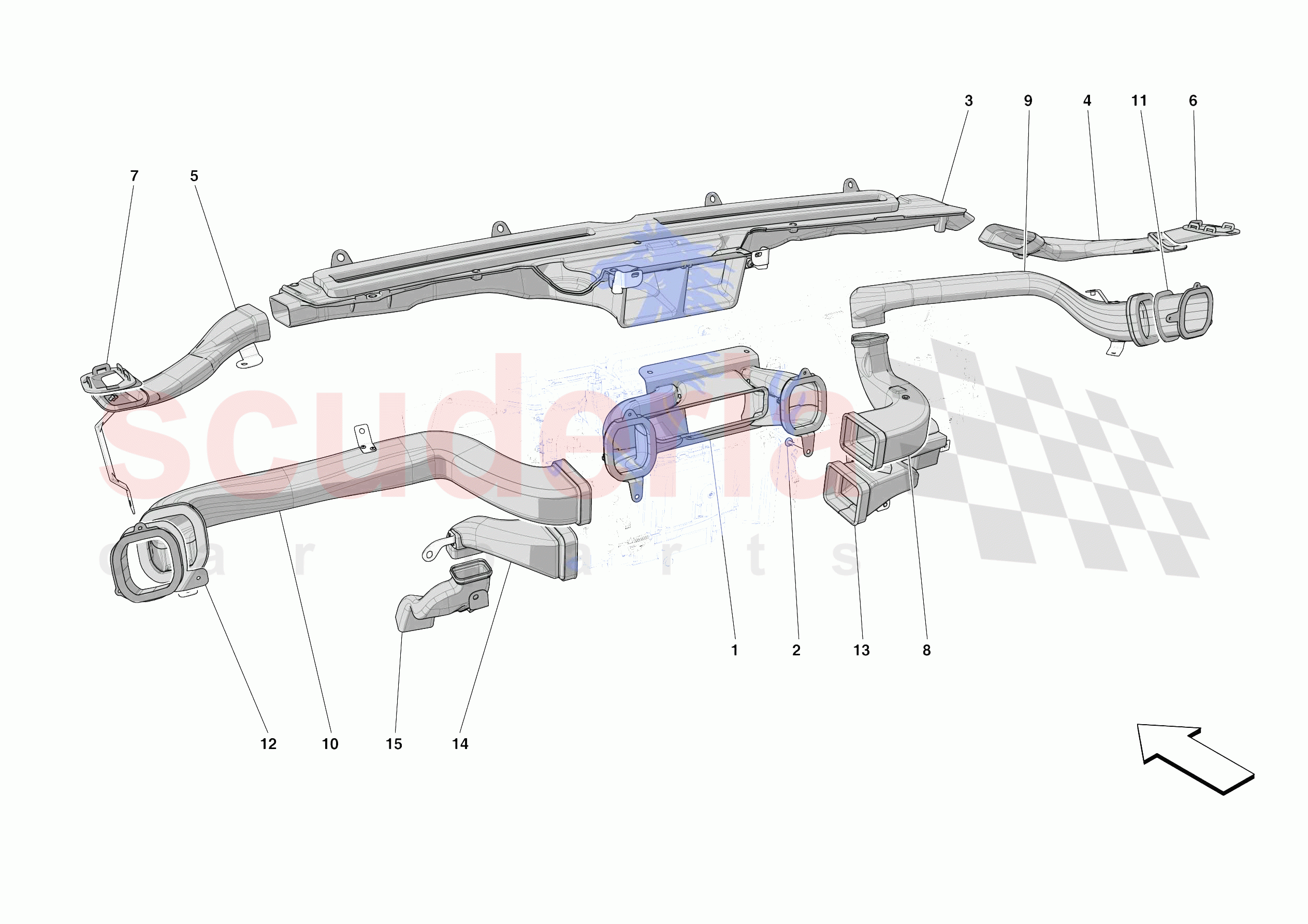 DASHBOARD - DUCTS -APPLICABLE FOR RHD- of Ferrari Ferrari 812 Competizione Europe