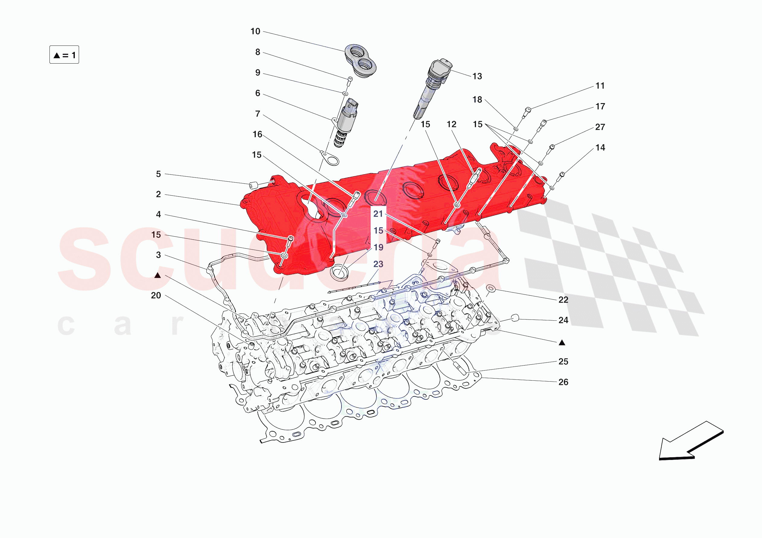 CYLINDER HEADS - LH HEAD of Ferrari Ferrari Daytona SP3 Europe