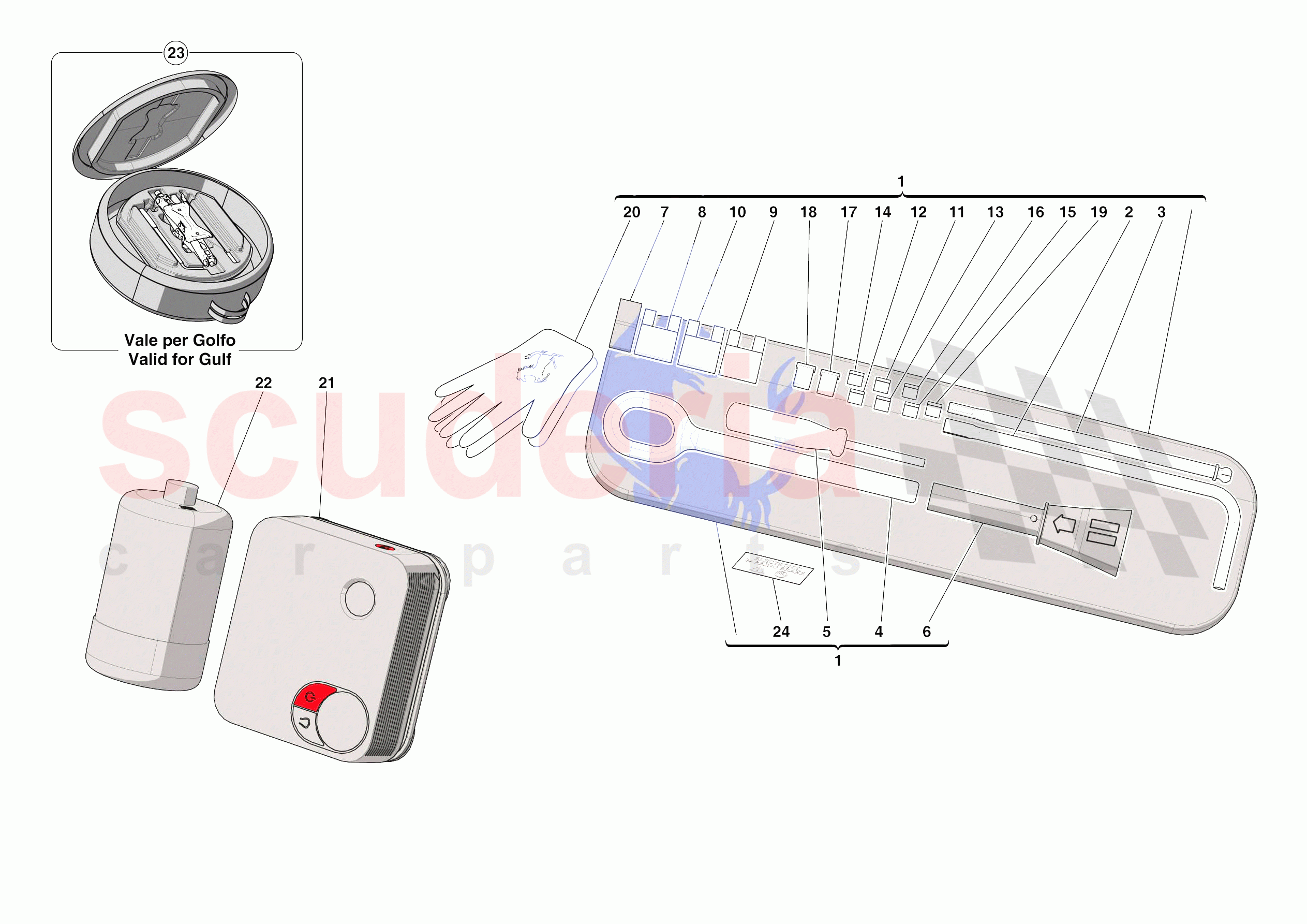 TOOLS PROVIDED WITH VEHICLE of Ferrari Ferrari Daytona SP3 Europe
