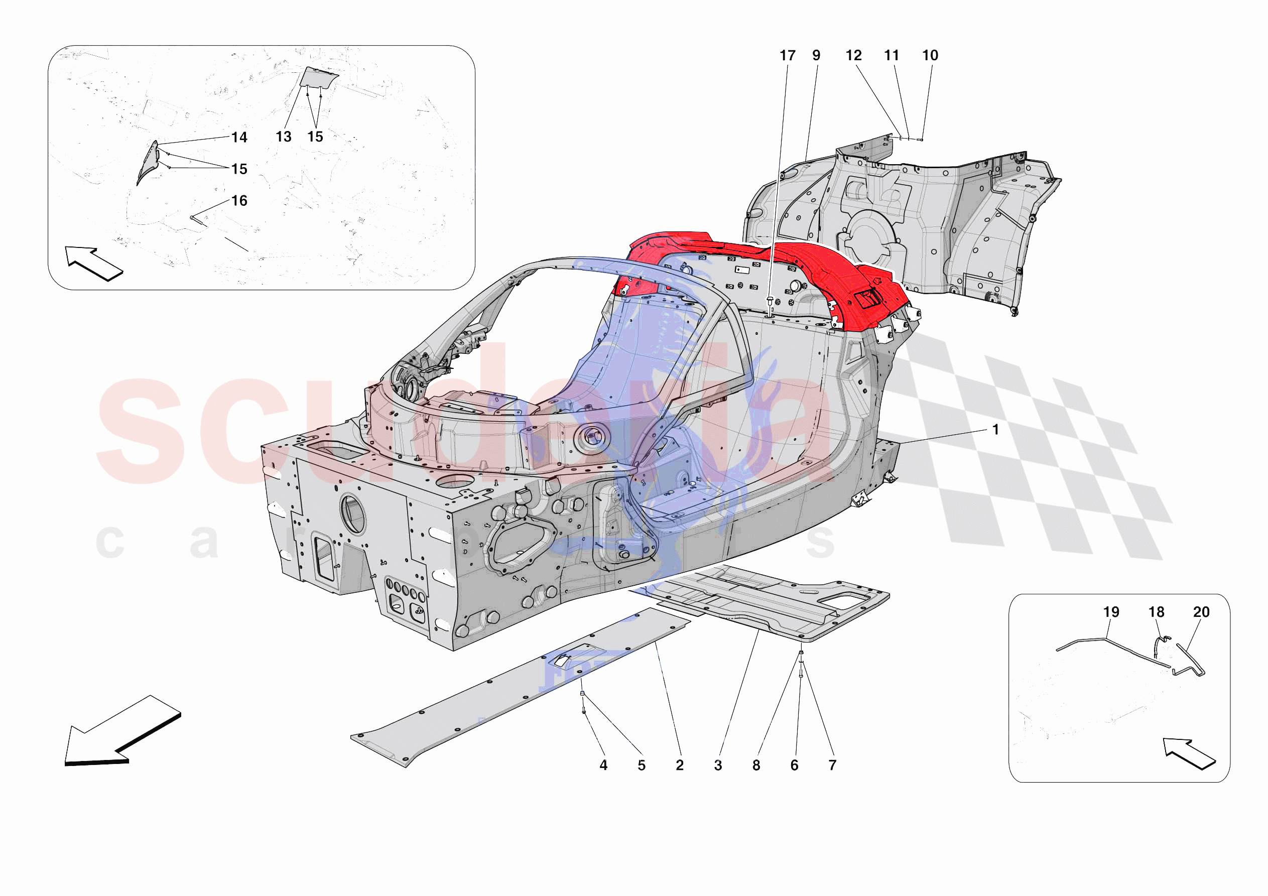 STRUCTURES AND ELEMENTS, CENTRE OF VEHICLE of Ferrari Ferrari Daytona SP3 Europe
