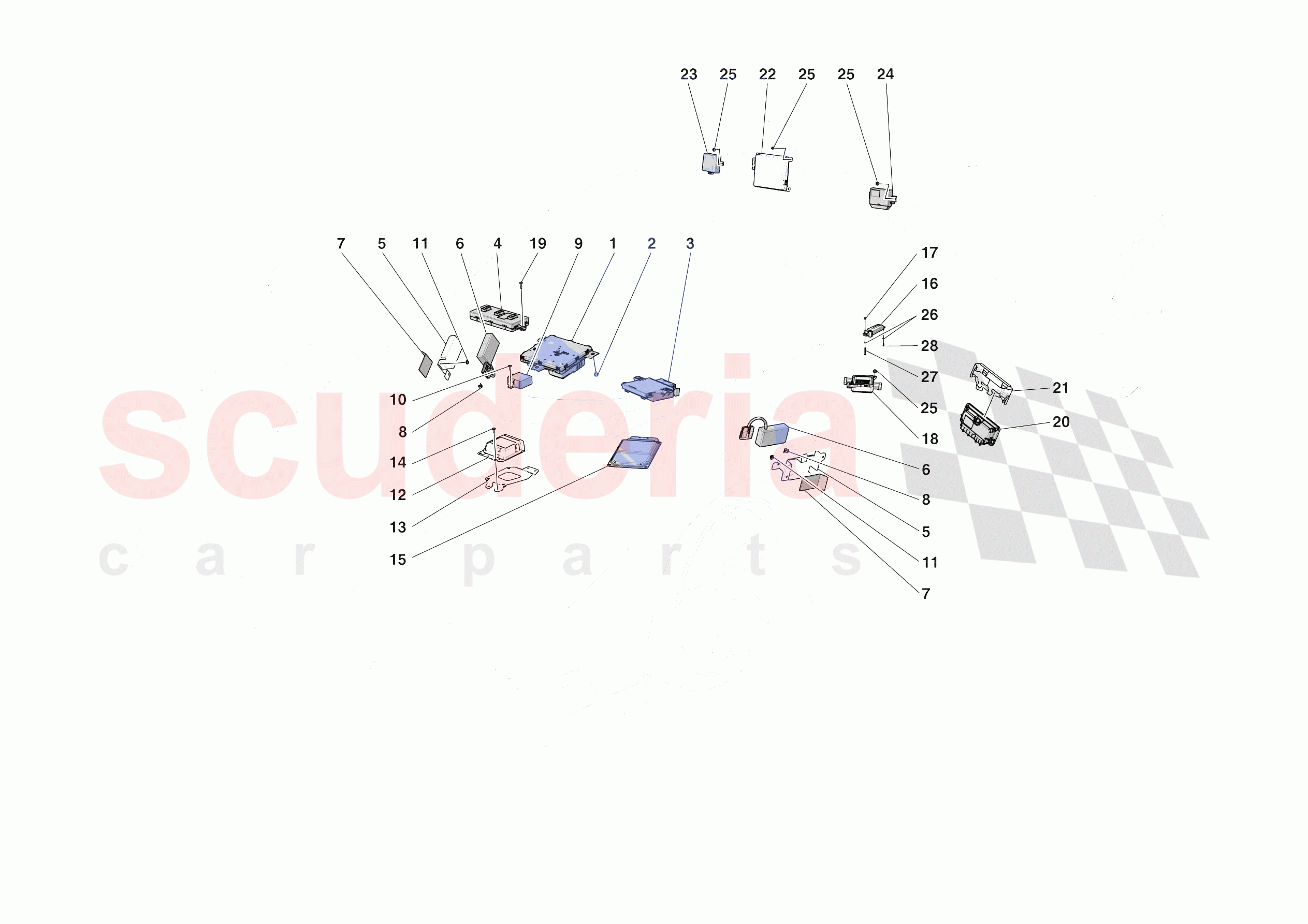 ELECTRICAL SYSTEM CONTROL UNITS of Ferrari Ferrari Daytona SP3 Europe