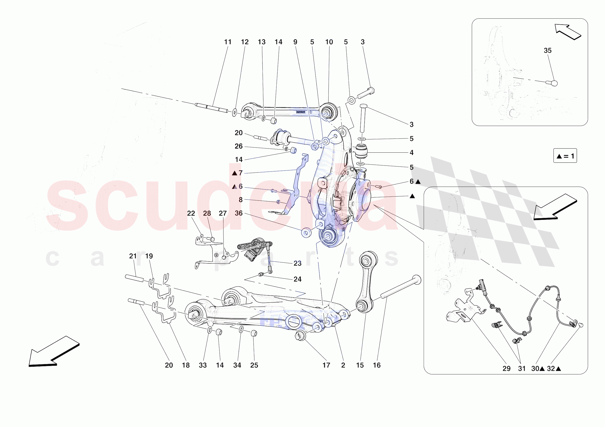 REAR SUSPENSION - ARMS of Ferrari Ferrari Daytona SP3 USA
