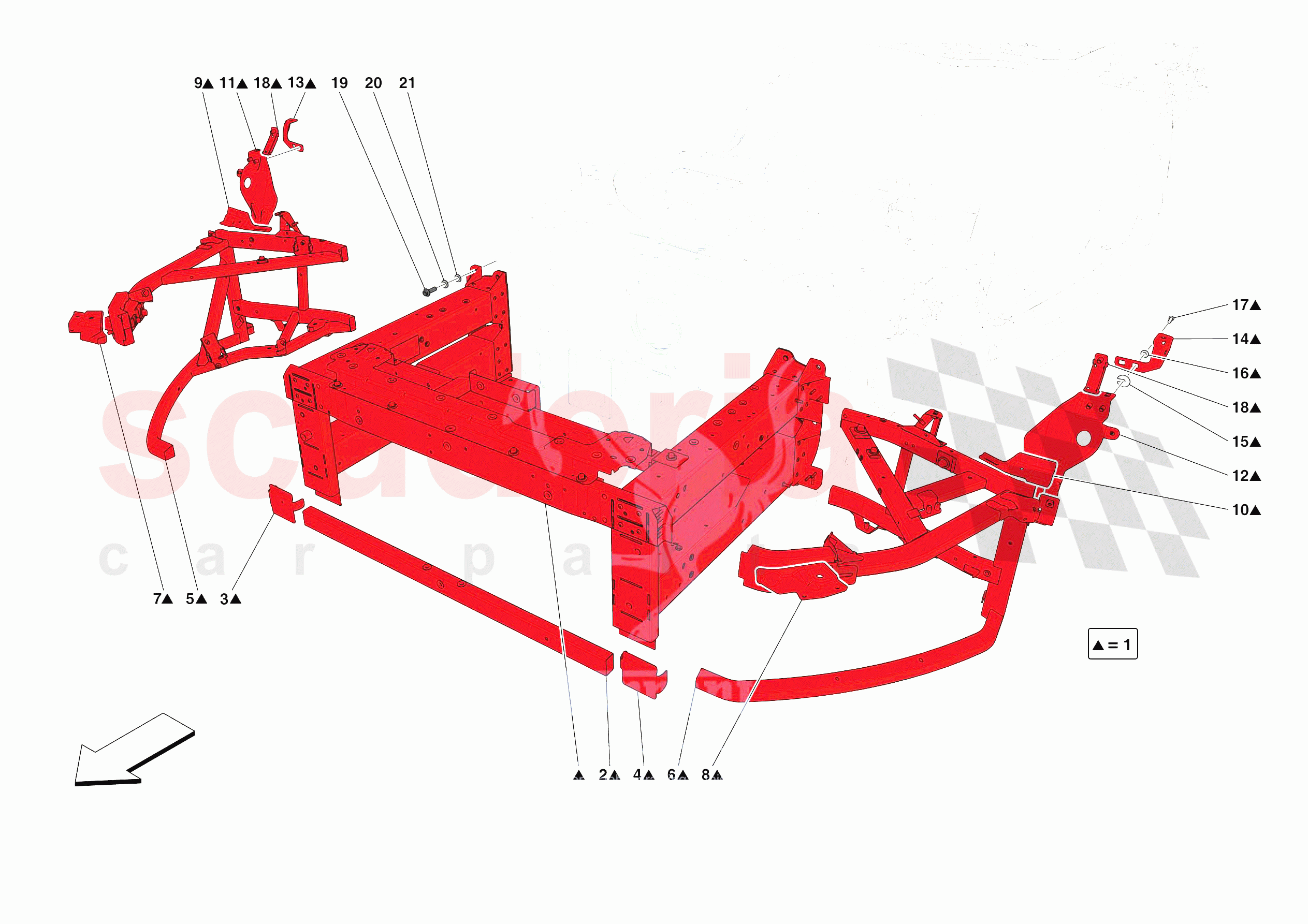 STRUCTURES AND ELEMENTS, FRONT OF VEHICLE of Ferrari Ferrari Daytona SP3 USA