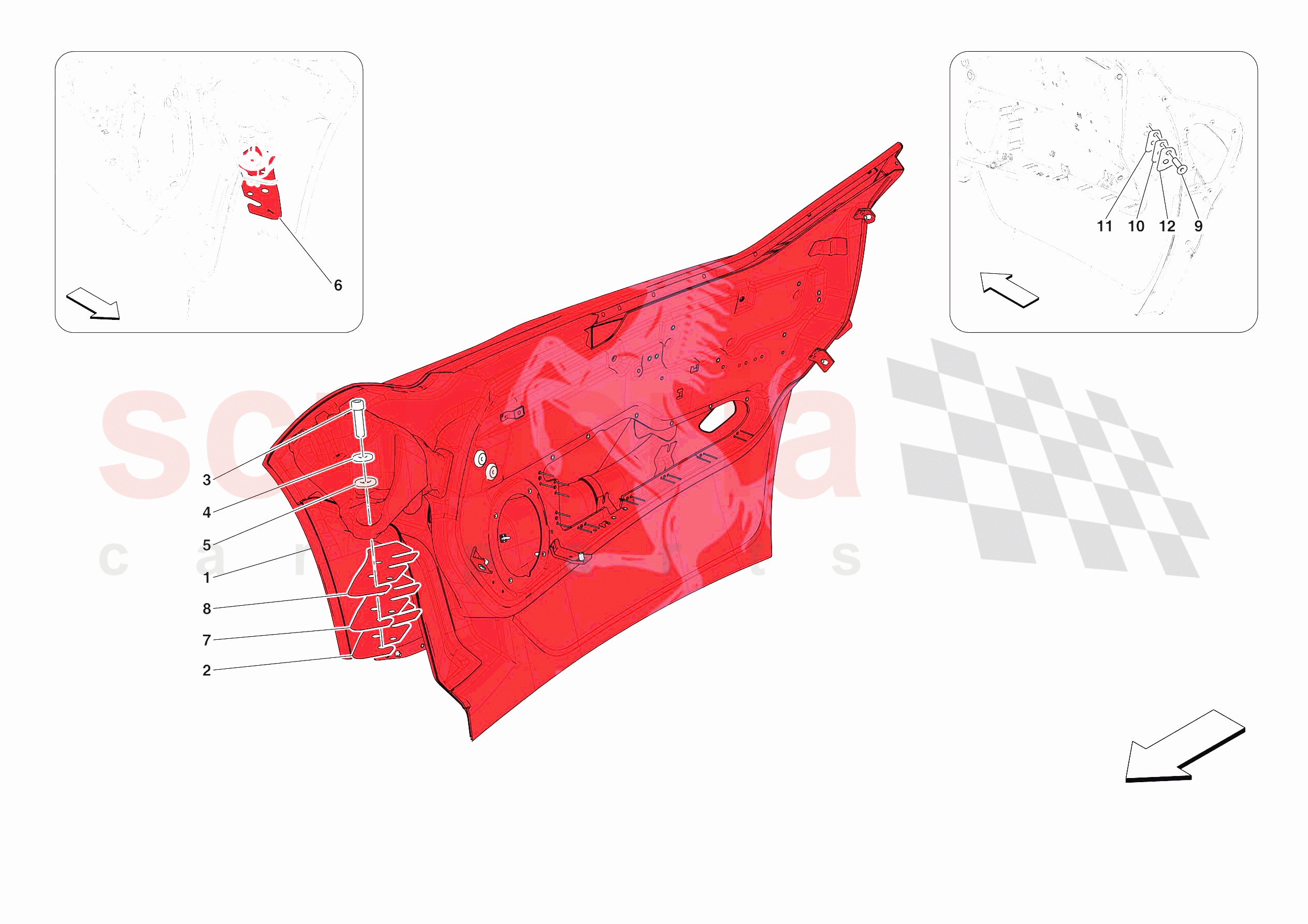 FRONT DOOR SUBSTRUCTURE of Ferrari Ferrari Daytona SP3 USA