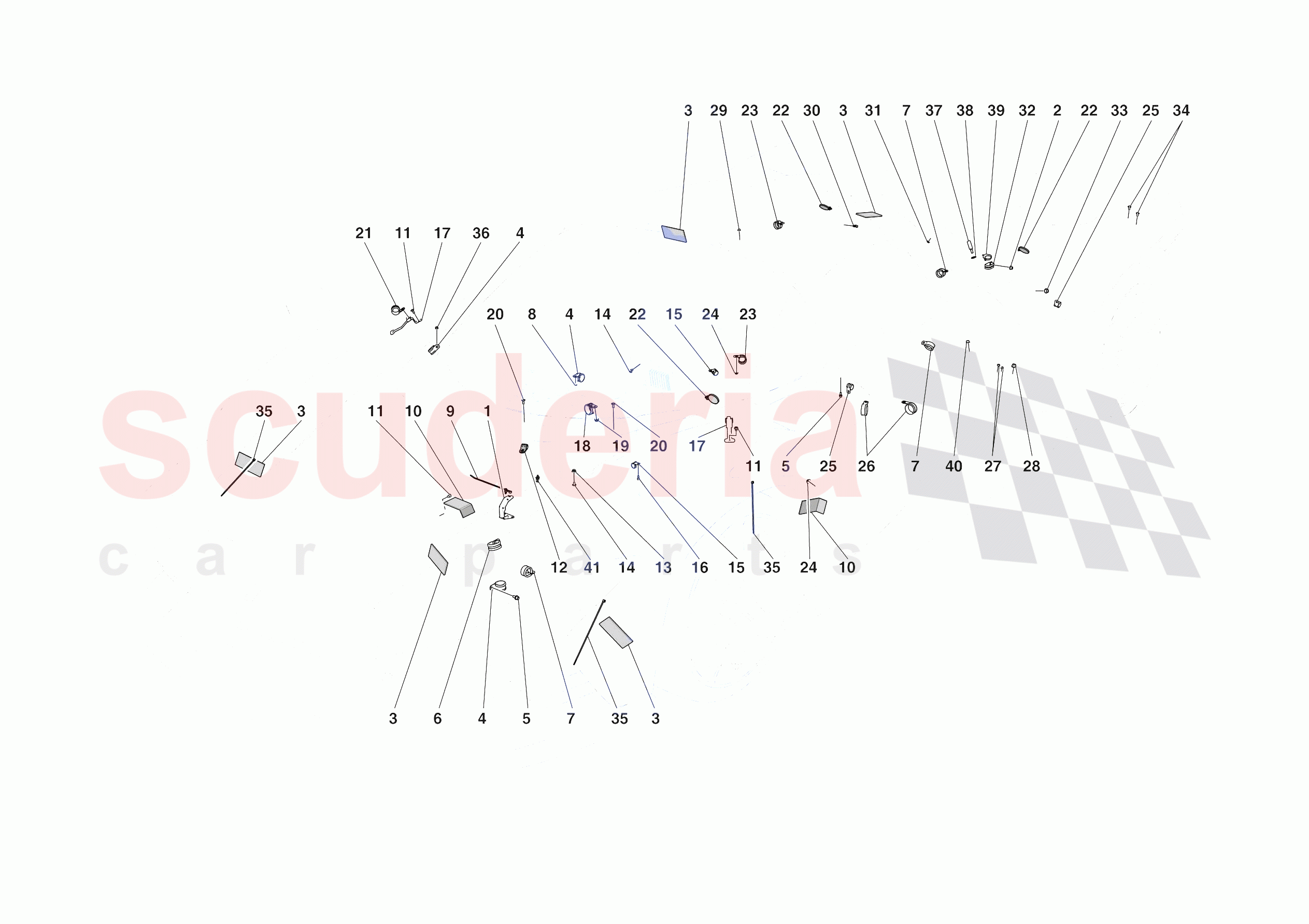 VARIOUS FASTENINGS FOR THE ELECTRICAL SYSTEM of Ferrari Ferrari Daytona SP3 USA