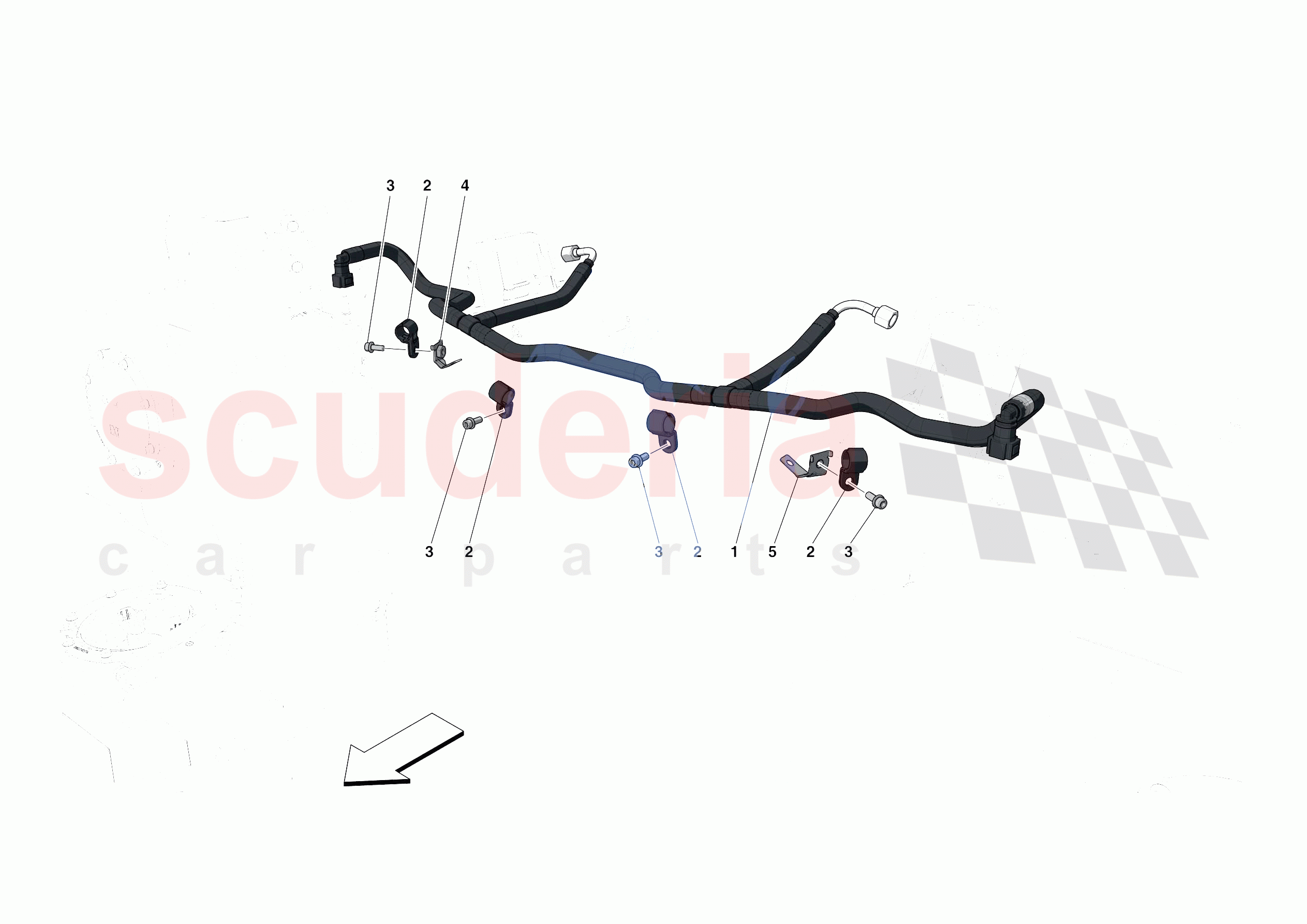 ENGINE FUEL DELIVERY PIPES of Ferrari Ferrari F8 Spider Europe