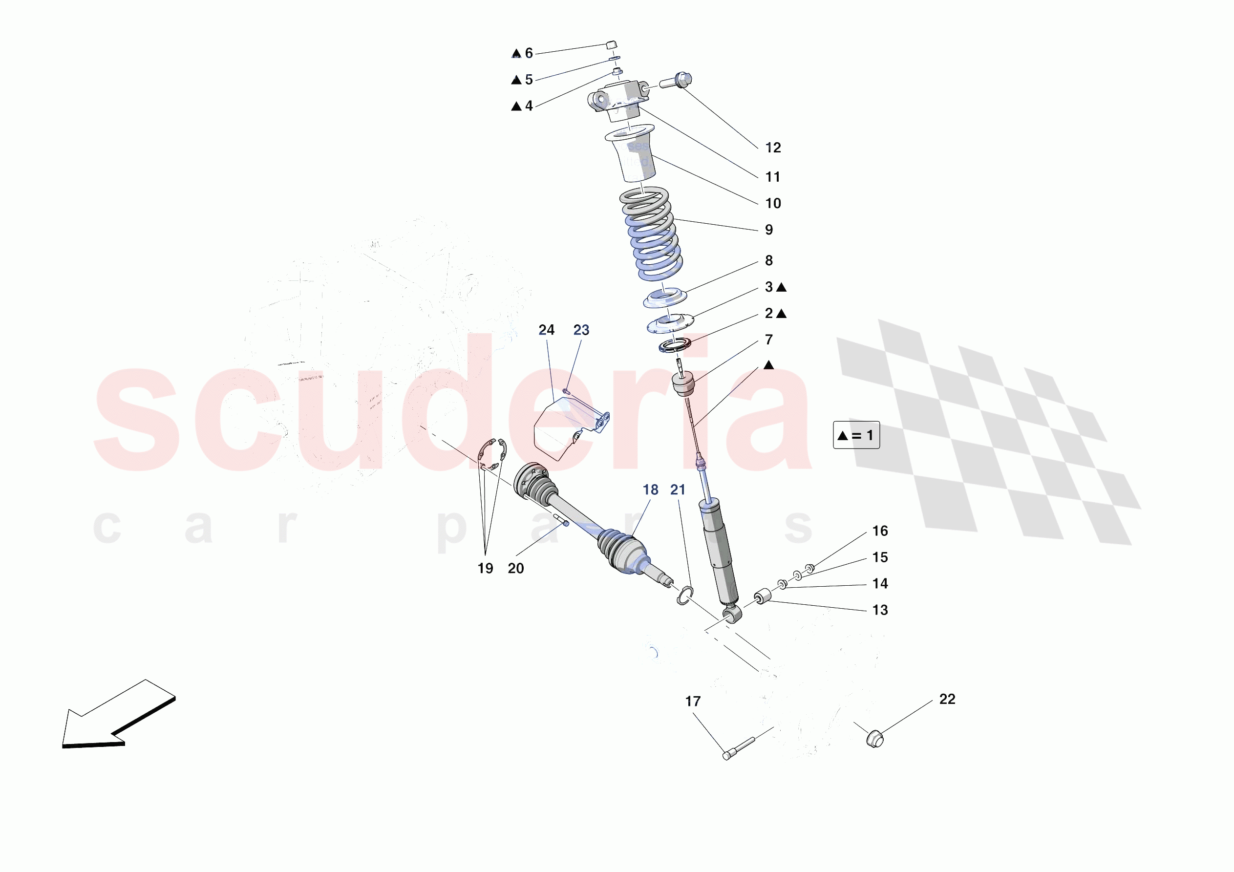 REAR SUSPENSION - SHOCK ABSORBERS of Ferrari Ferrari F8 Spider Europe