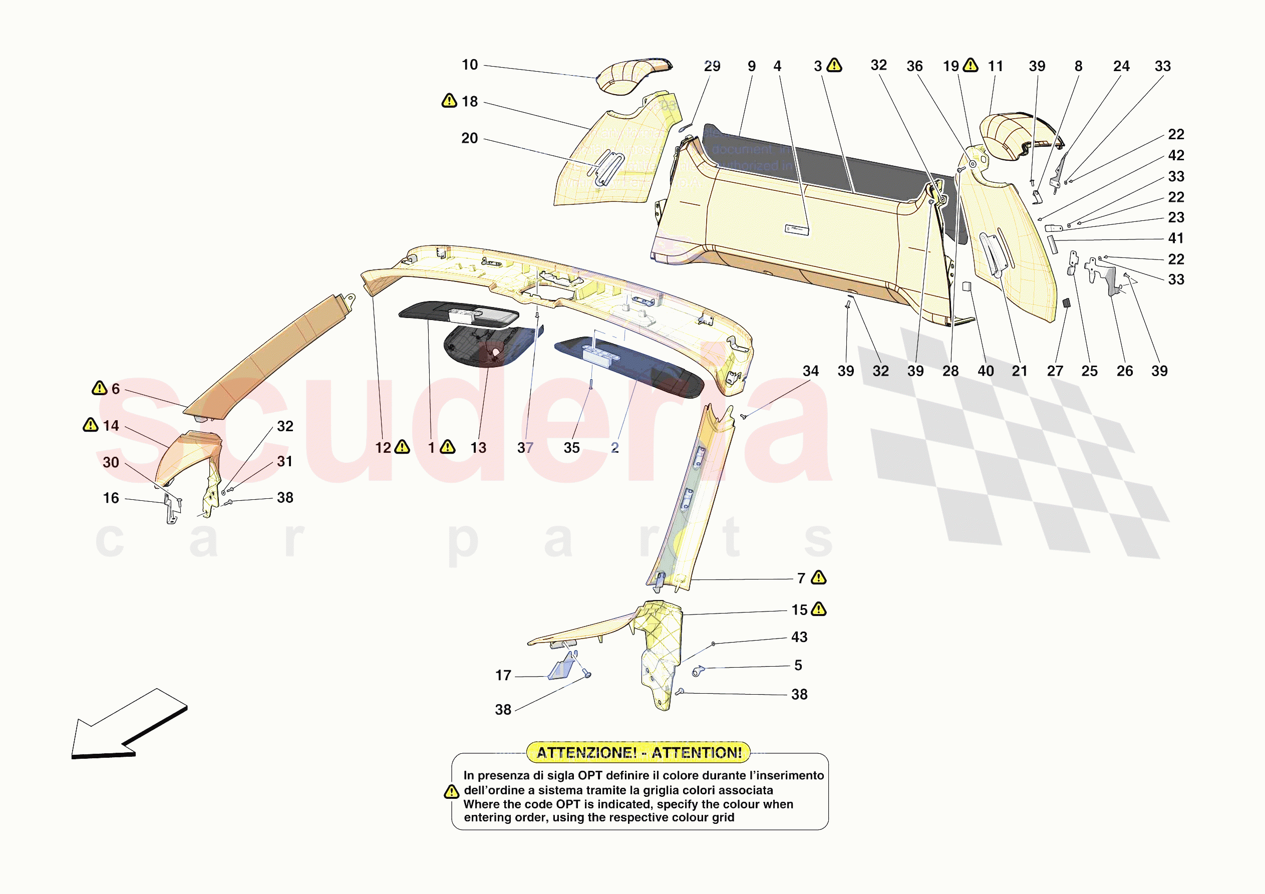 INNER TRIM (ABOVE BELTLINE) of Ferrari Ferrari F8 Spider Europe
