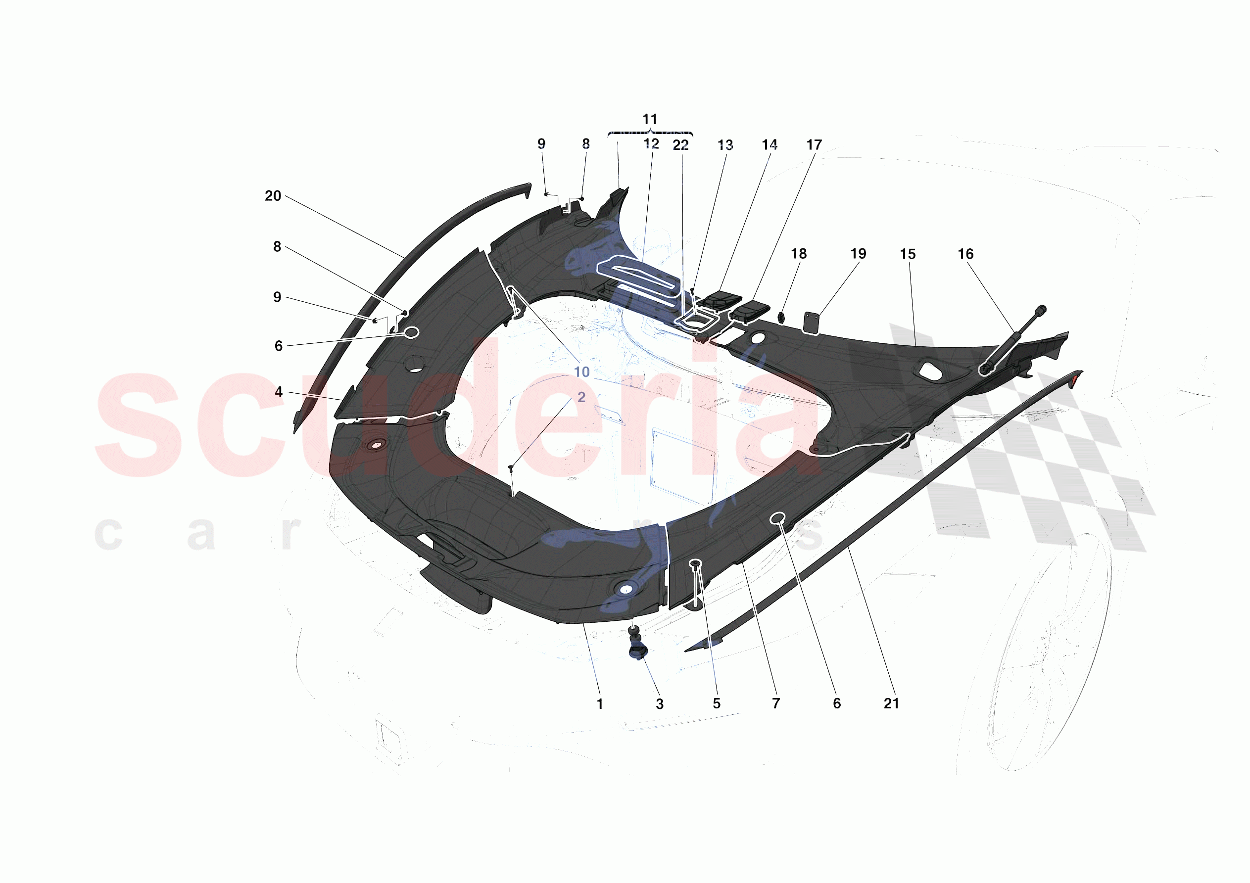 FRONT SUBSTRUCTURE TRIM of Ferrari Ferrari F8 Spider Europe